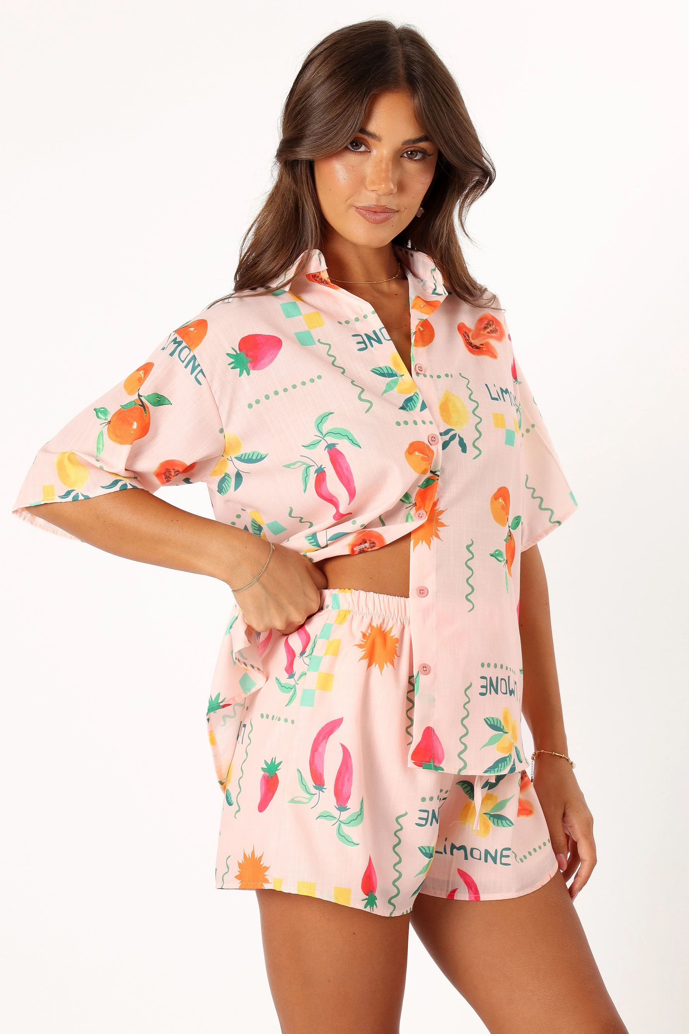 Portofino Short Set - Peach Limone Print