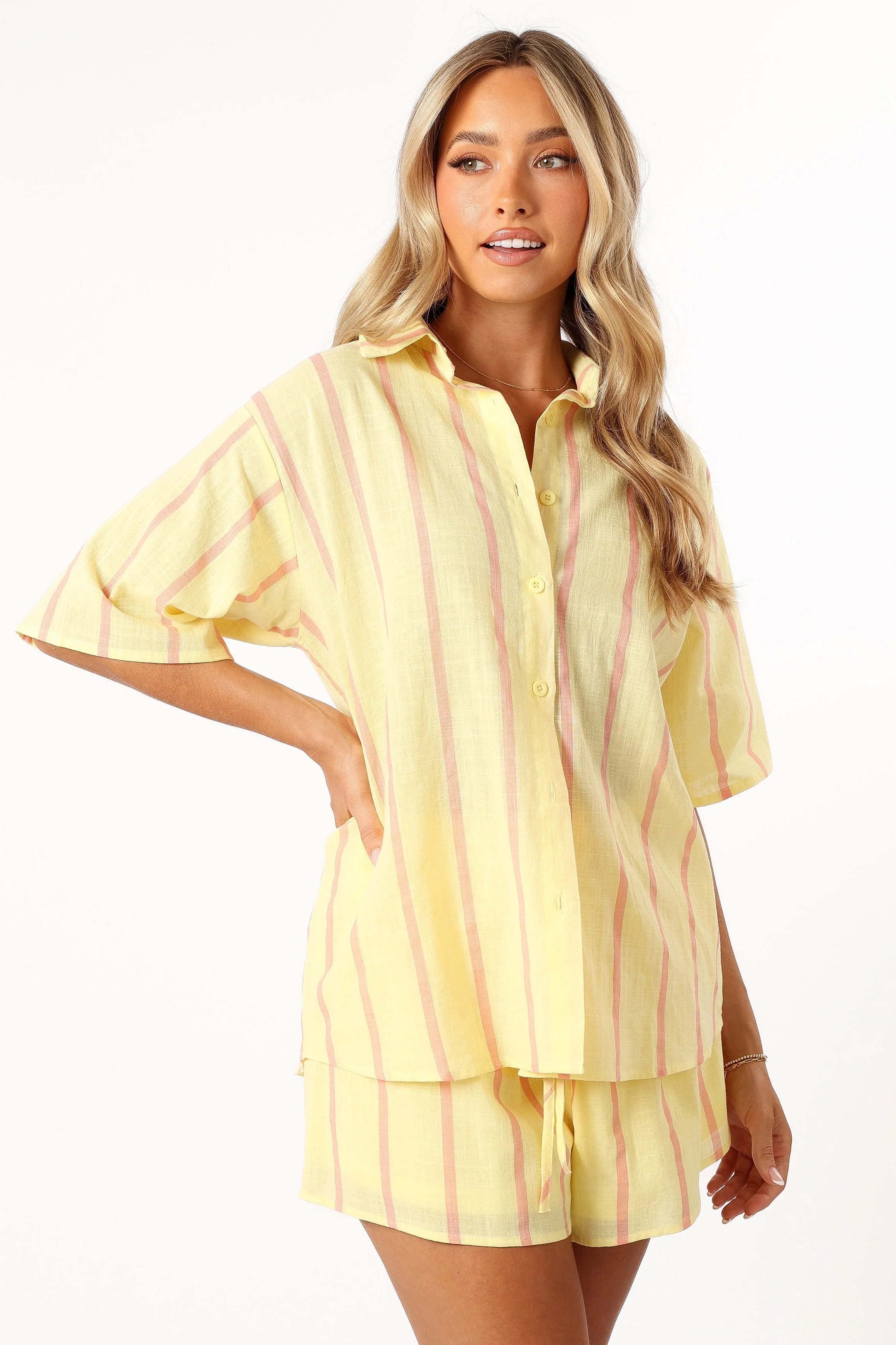 Costa Short Set - Yellow Pink Stripe