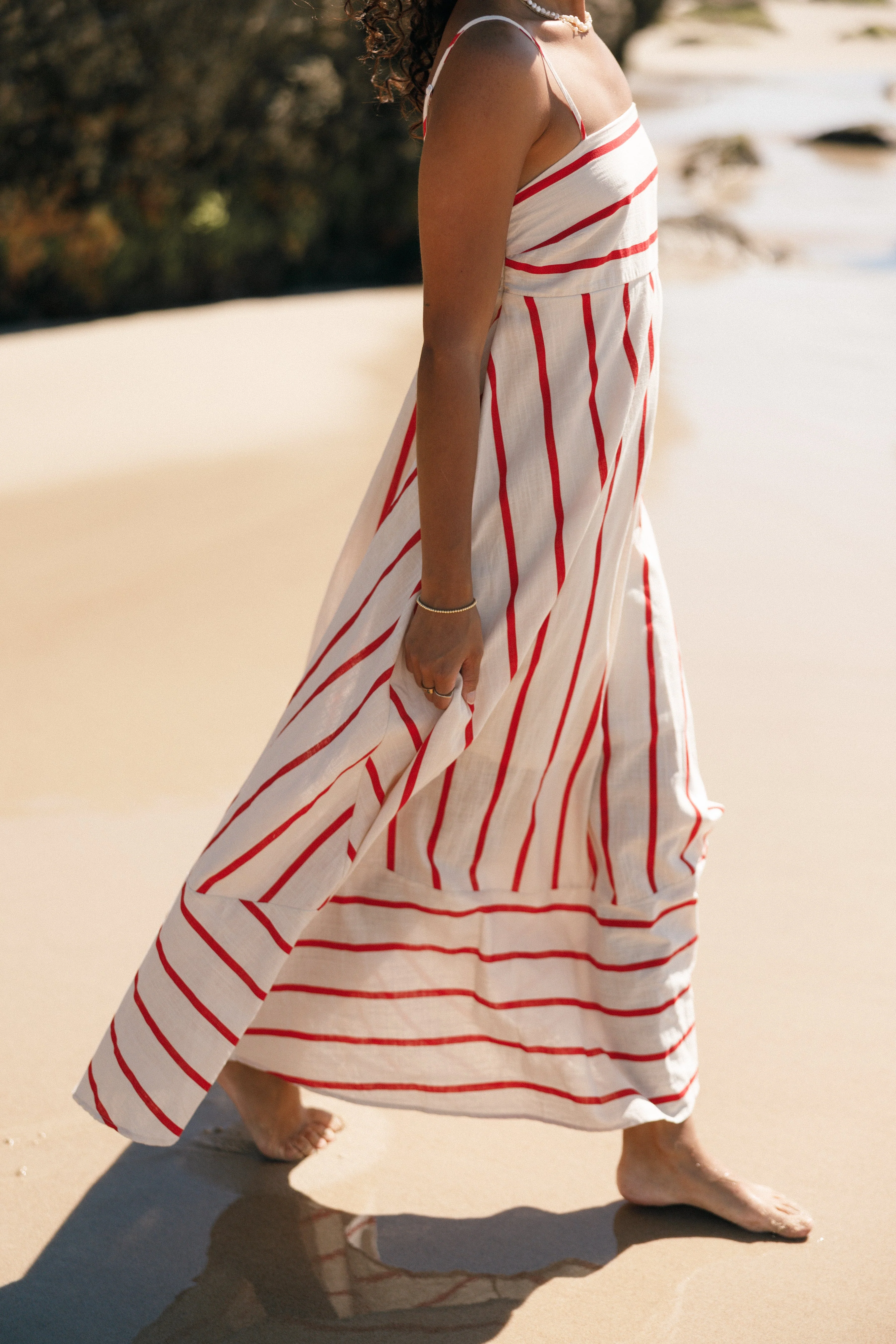 Brea Maxi Dress - Cream Stripe