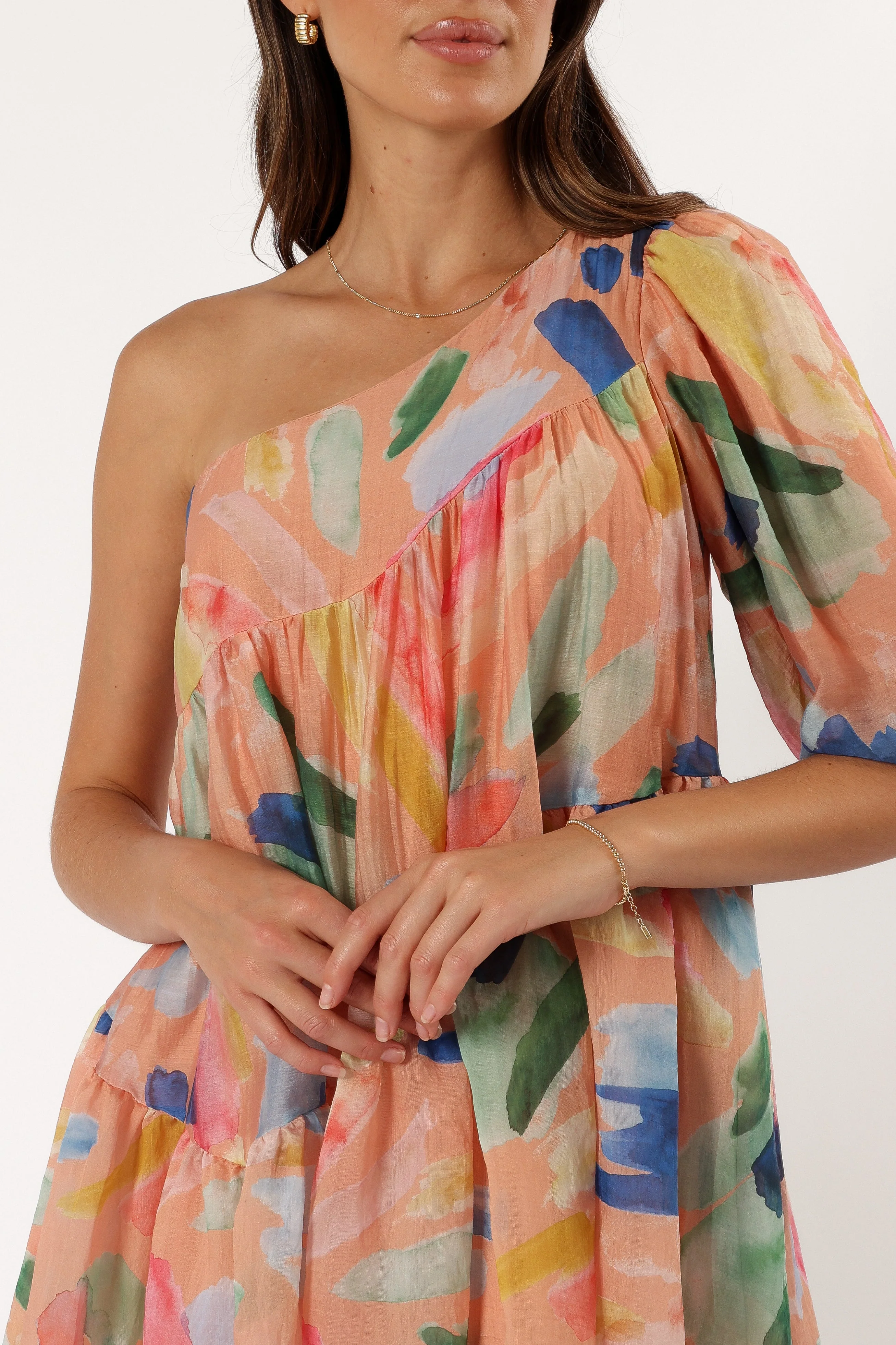 Nida One Shoulder Dress - Multi