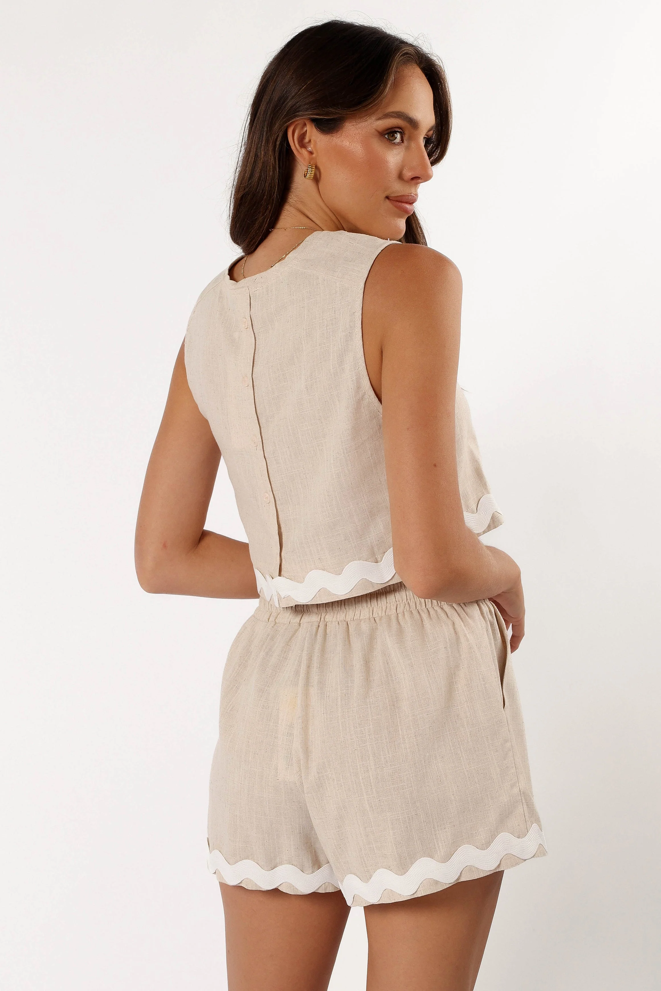 Mirabel Top - Beige/White