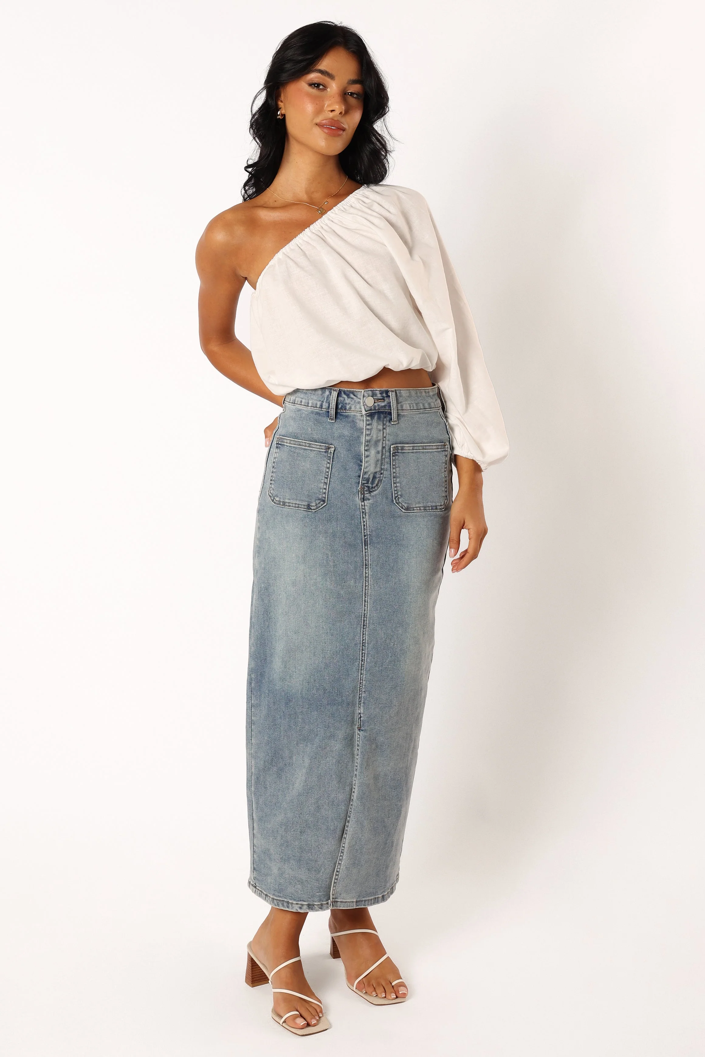 Jeanne One Shoulder Top - White