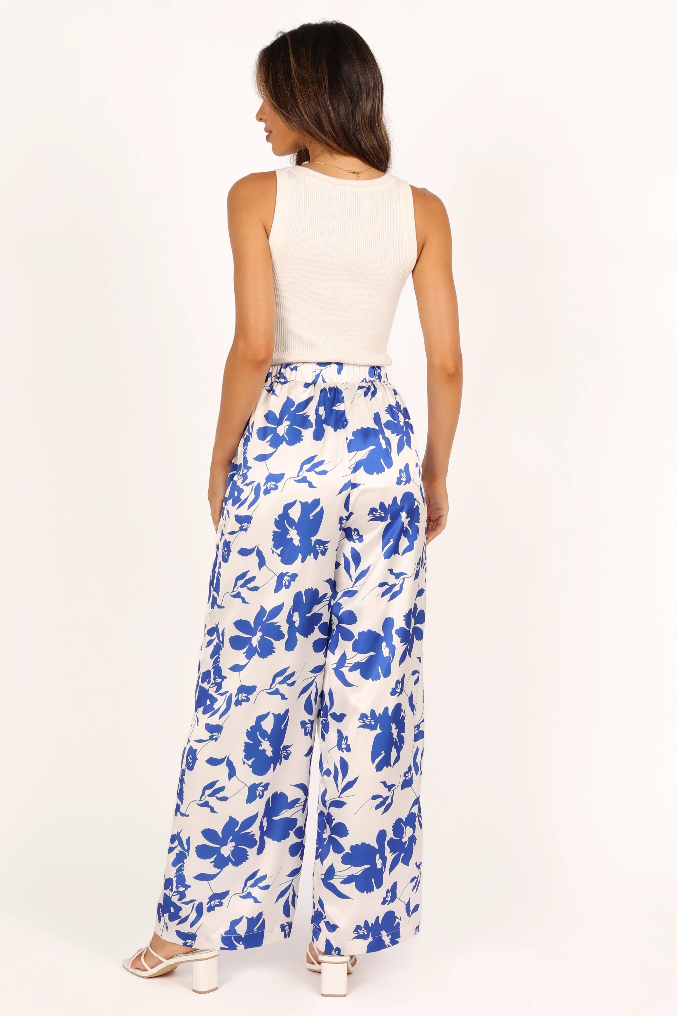 Keely Wide Leg Pant - Blue Floral