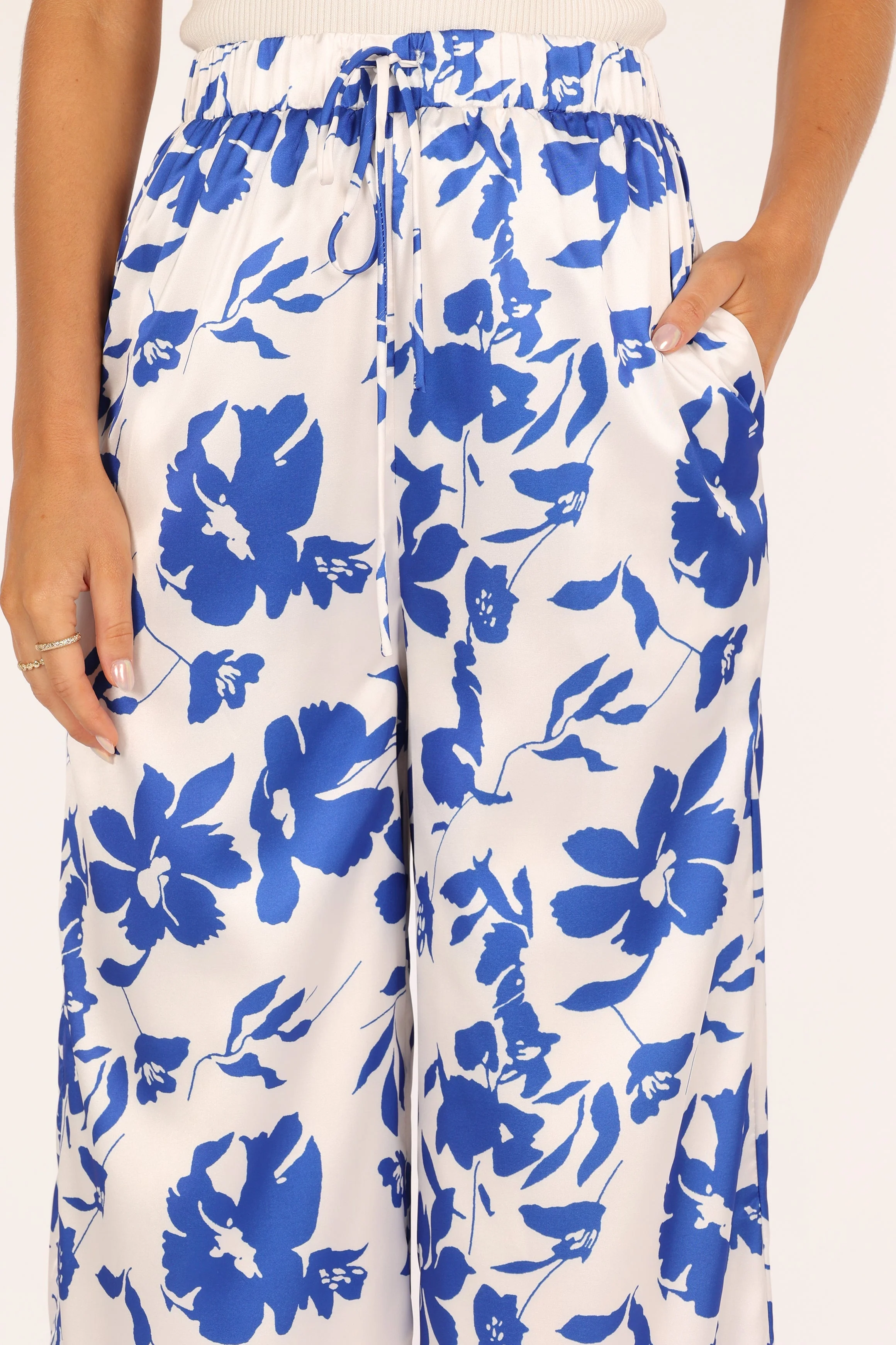 Keely Wide Leg Pant - Blue Floral