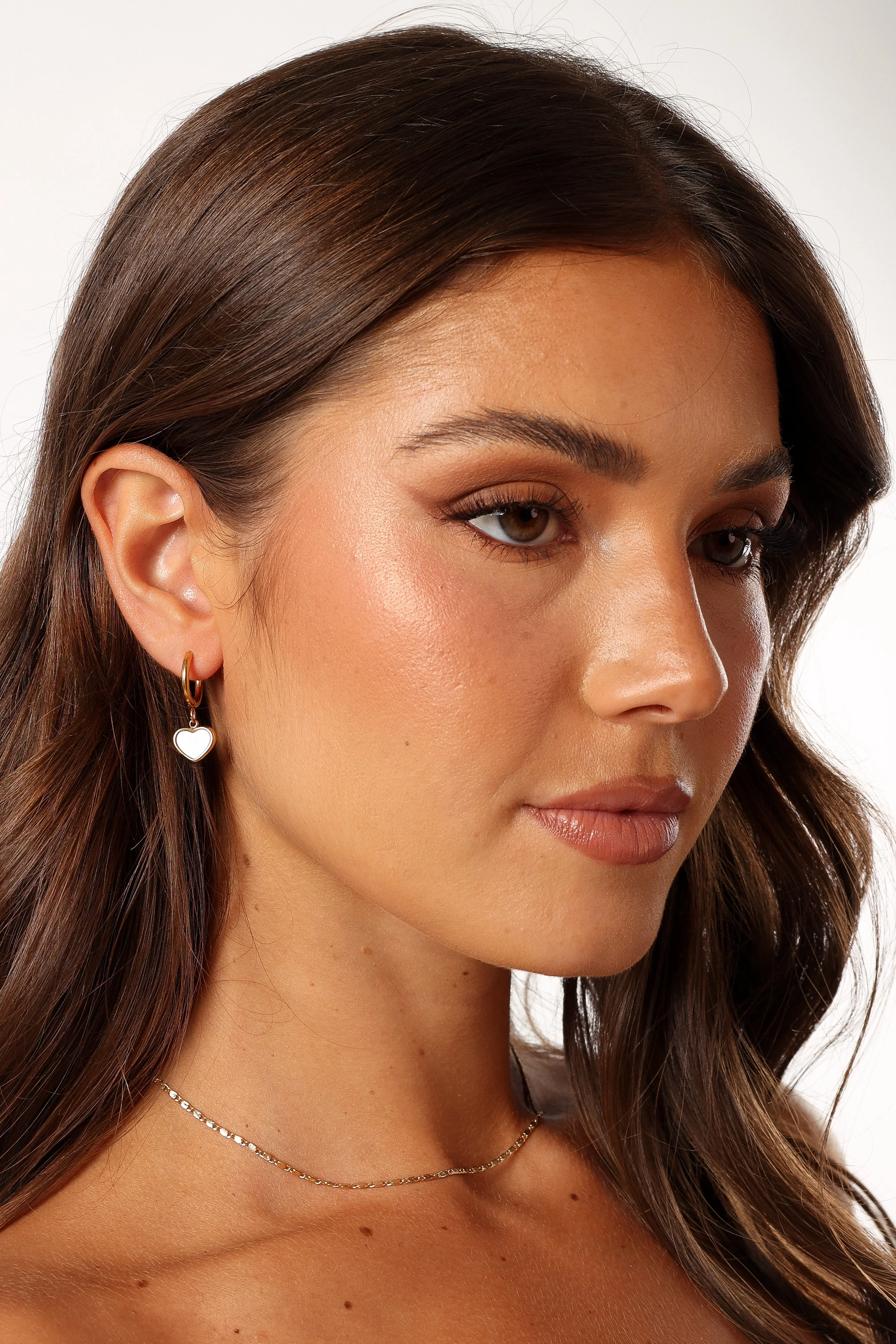 Joree Heart Hoop Earrings - Gold