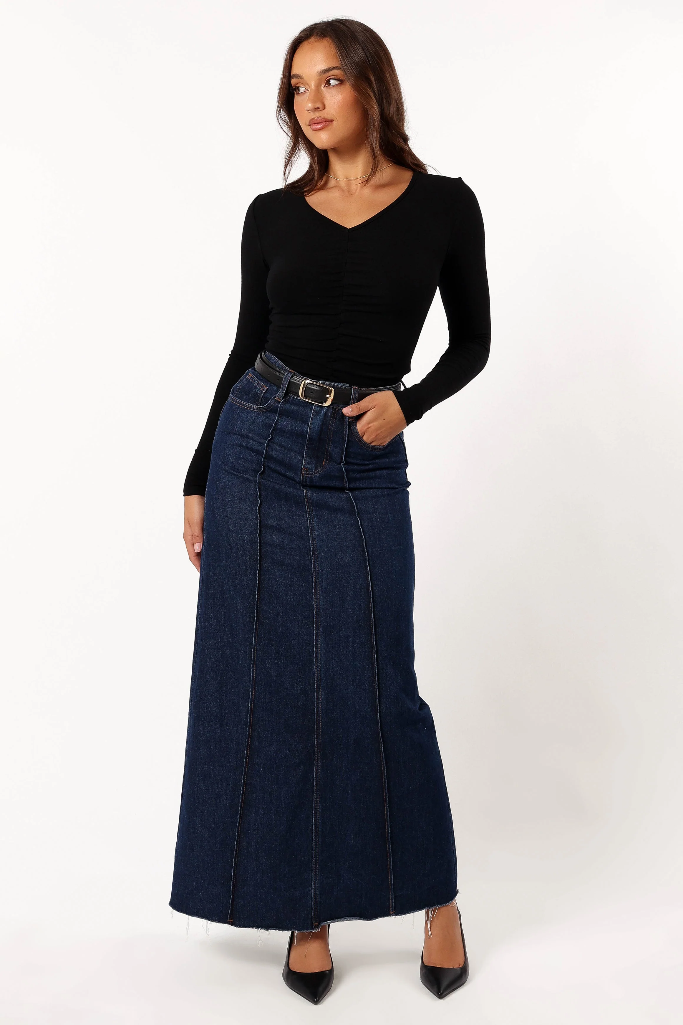 Roma Ruched Top - Black