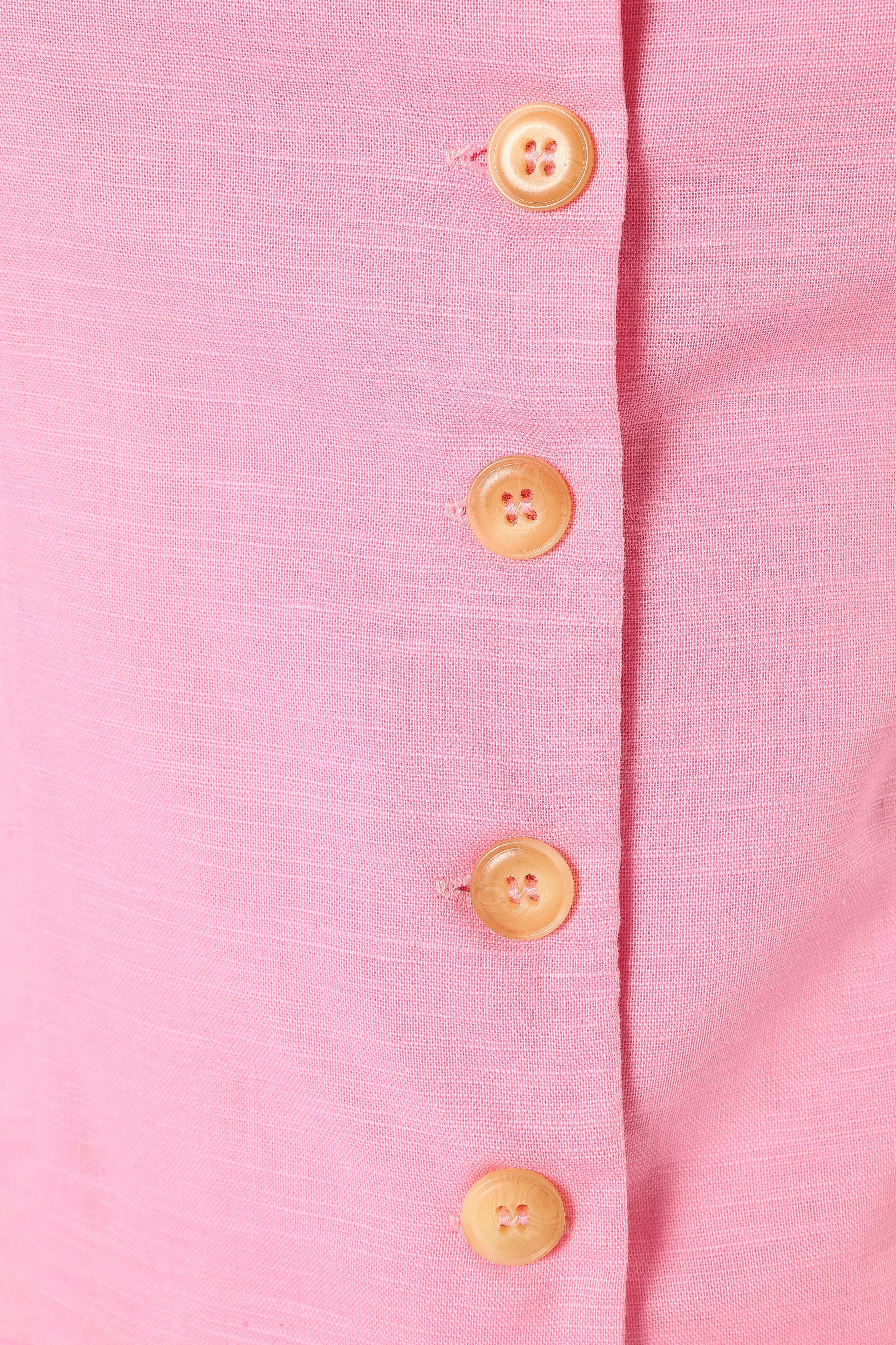 Laurent Button Through Top - Pink
