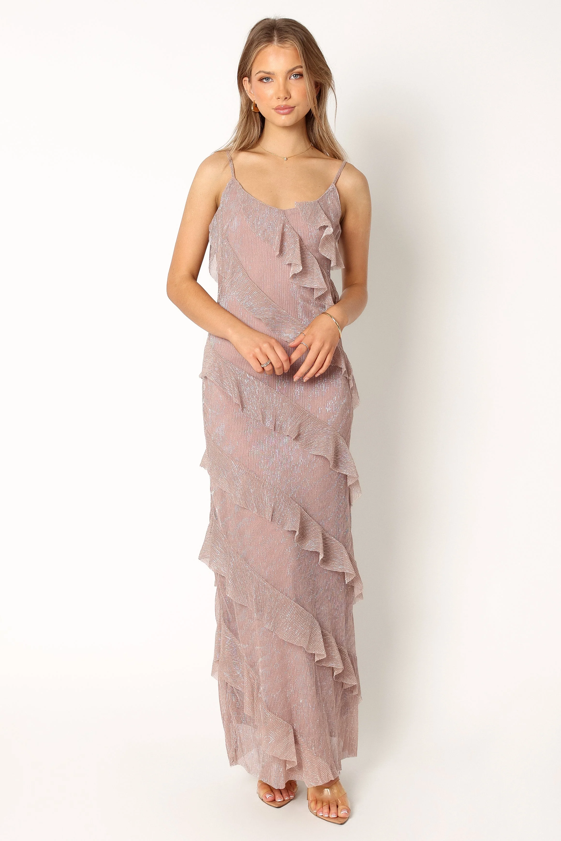 Ciao Ruffles Maxi Dress - Dusty Lavender