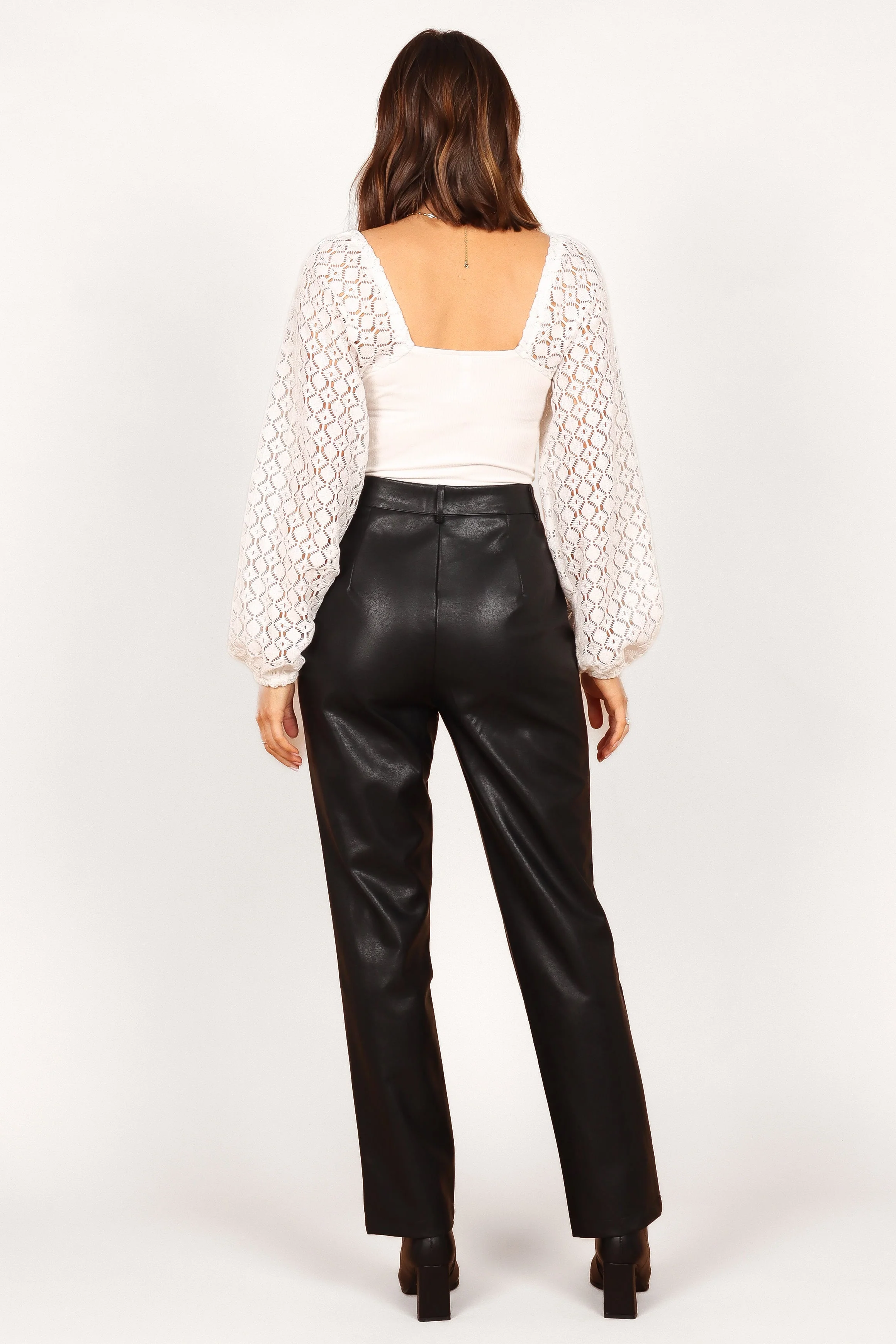 Sandy Faux Leather Pants - Black