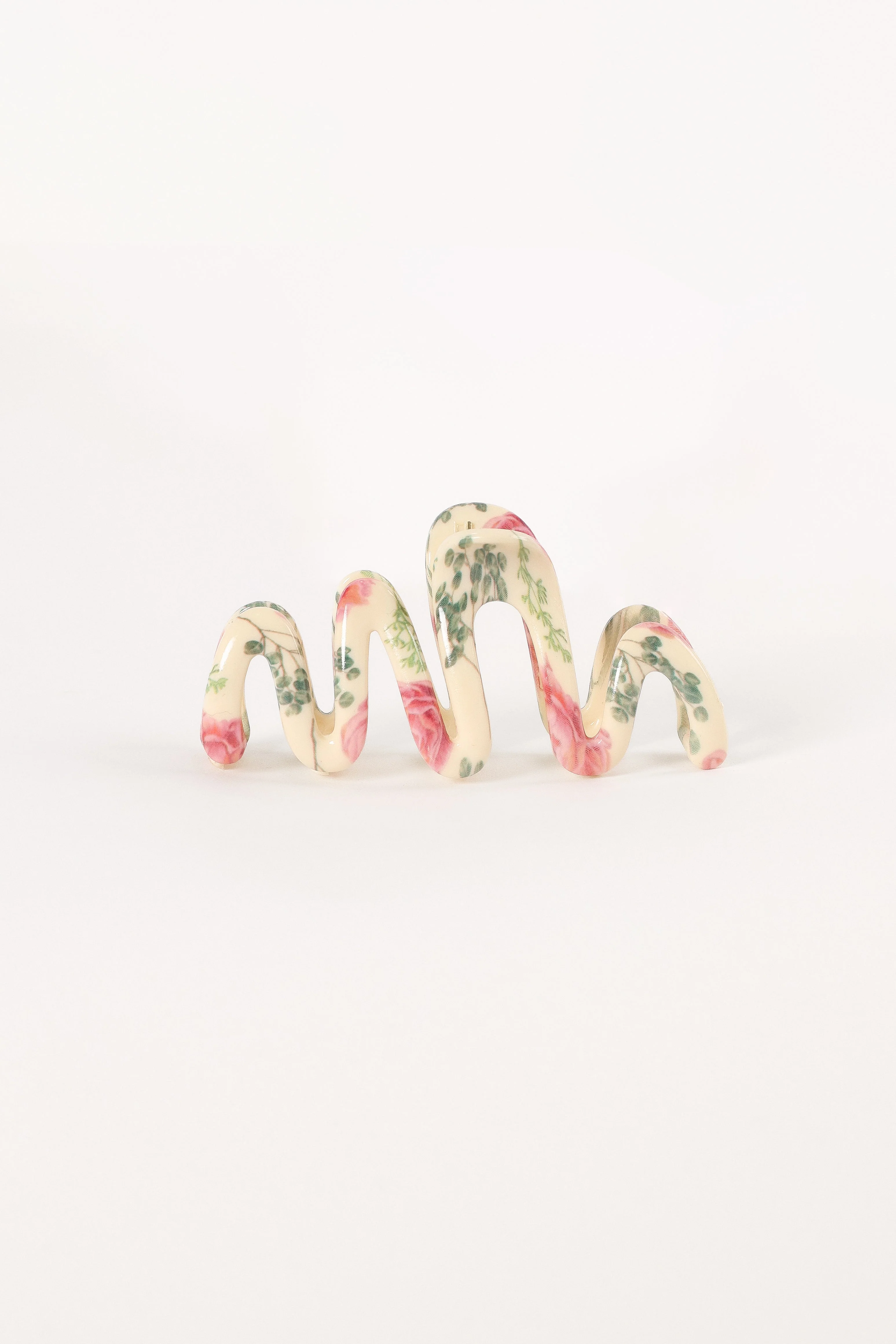 Cambria Floral Hair Clip - White/Pink