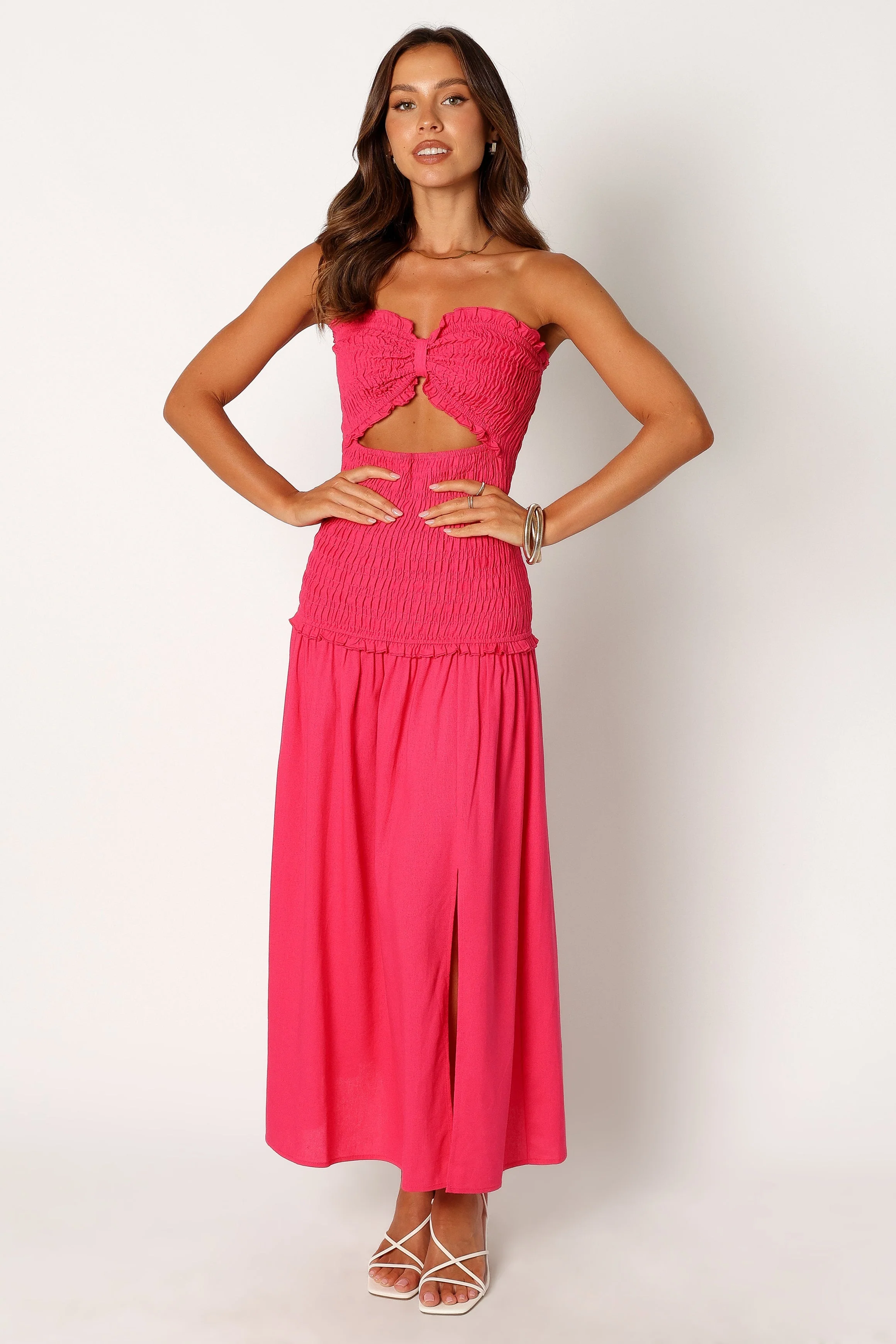 Watson Strapless Maxi Dress - Hot Pink