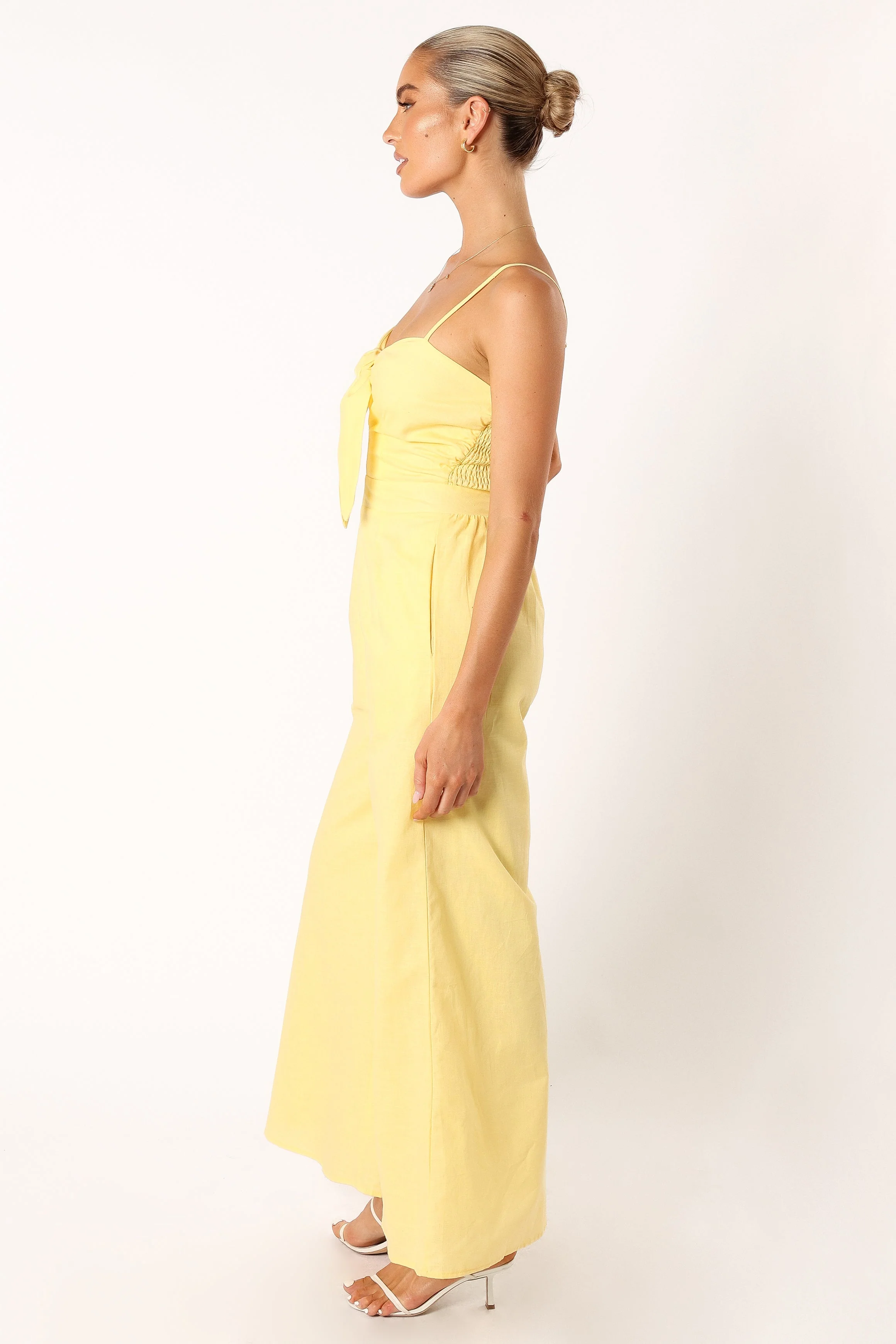 Christina Linen Jumpsuit - Butter Yellow