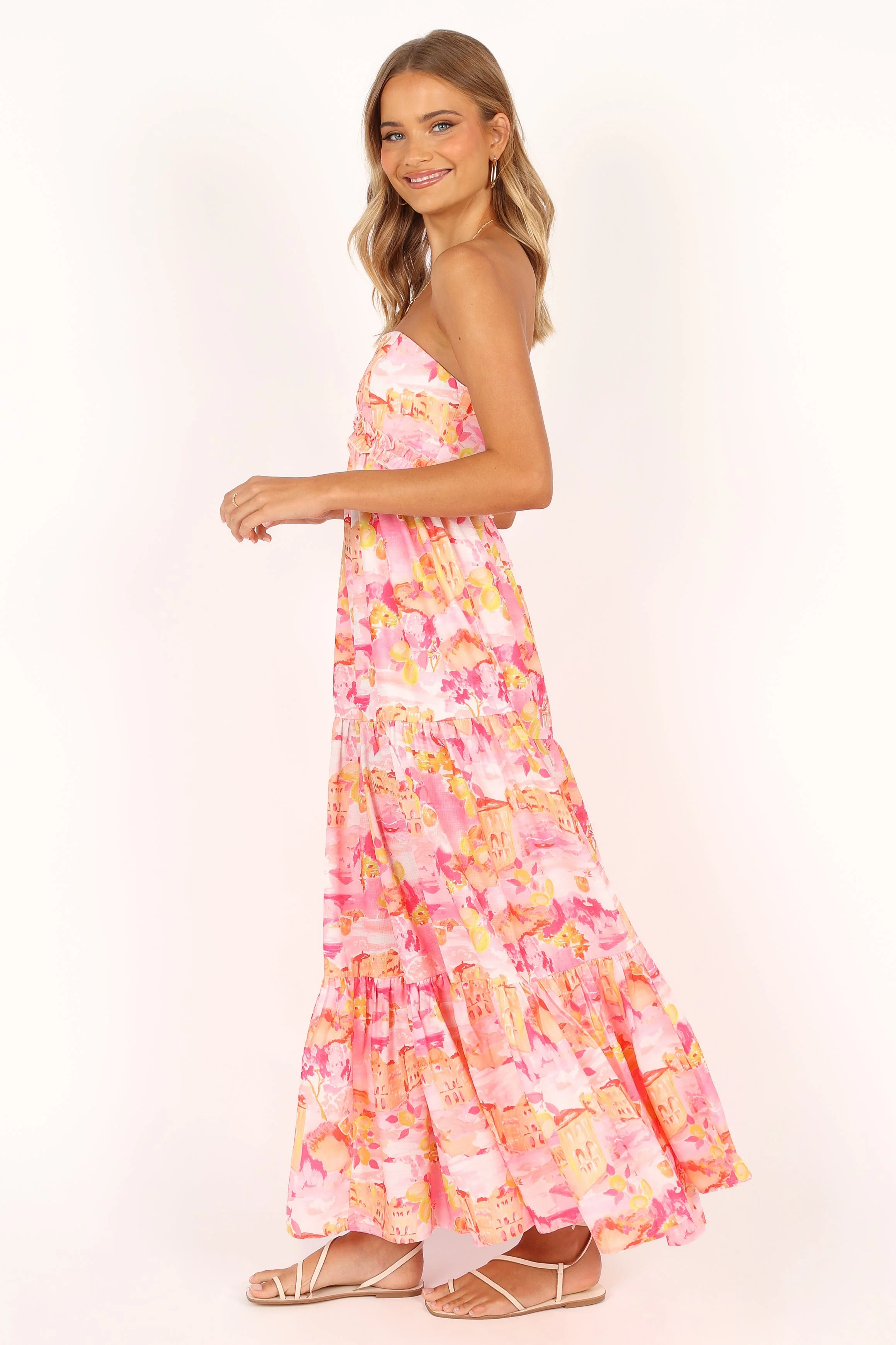 Arianna Strapless Dress - Pink Scenic