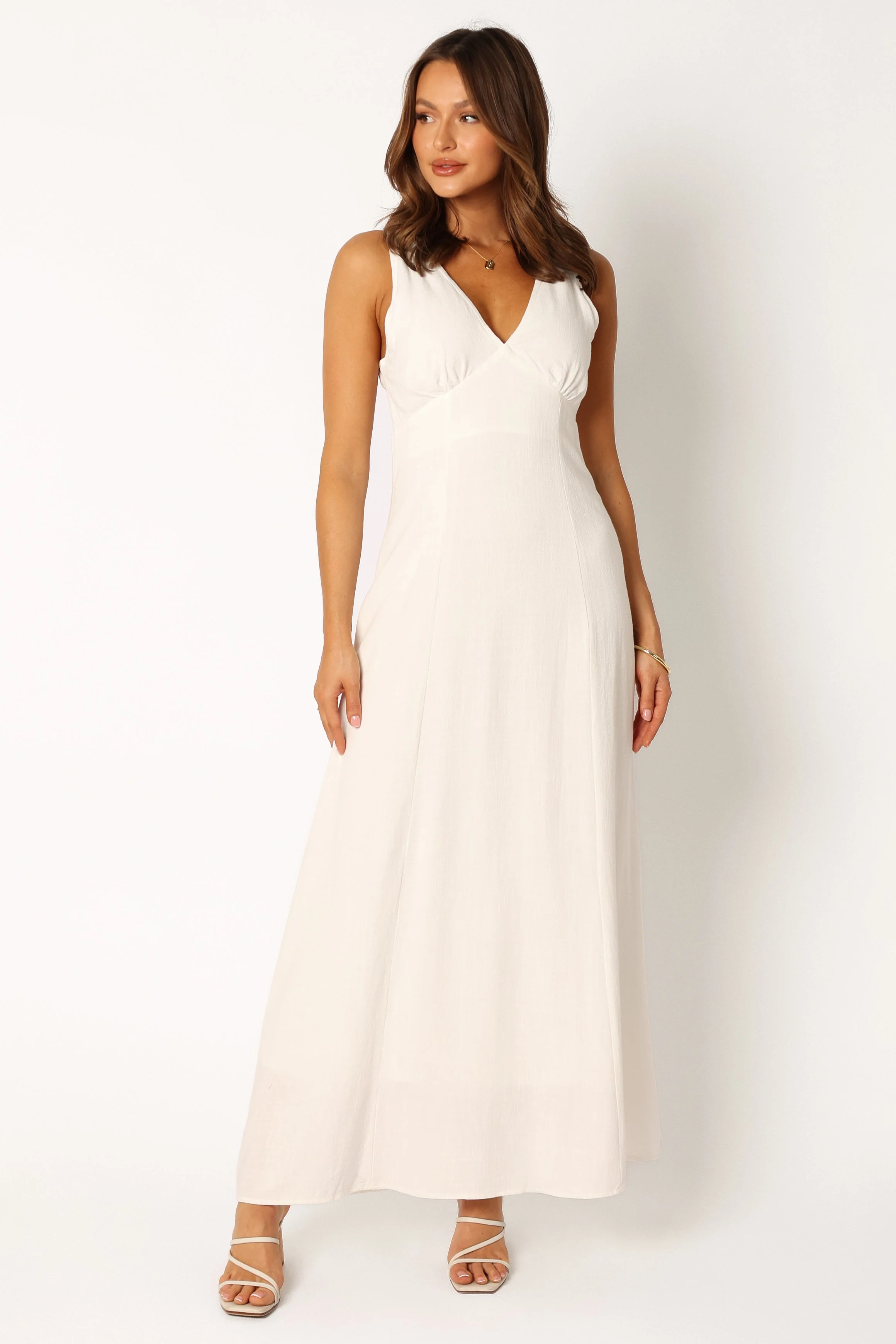 Marley Midi Slip Dress - White