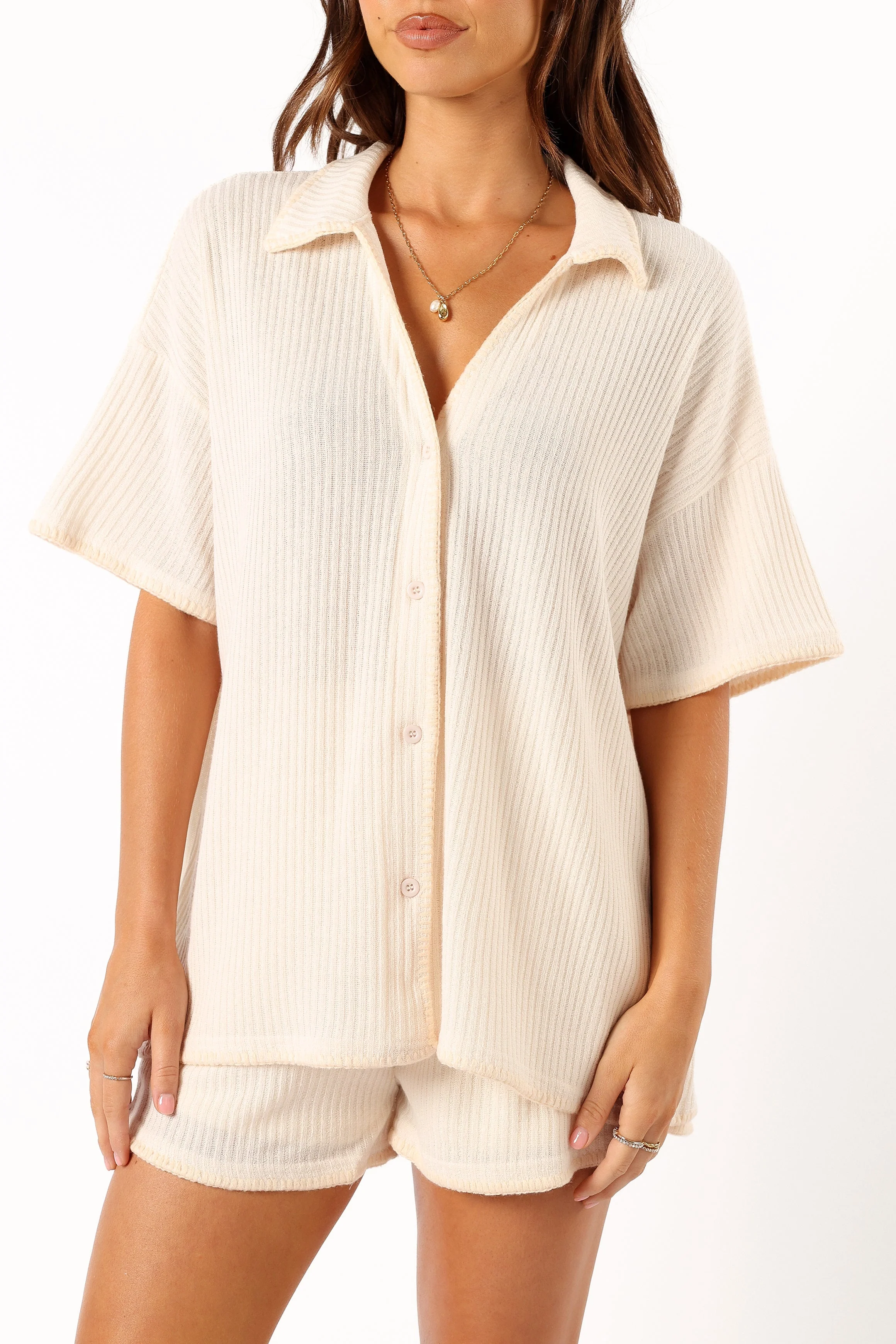 Bobby Knit Short Set - Beige