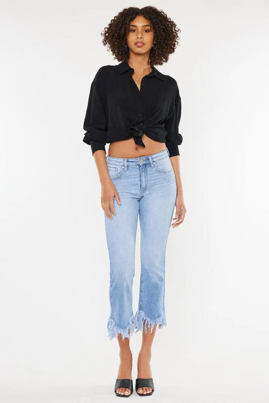 Katie High Rise Crop Bootcut Jeans - Medium