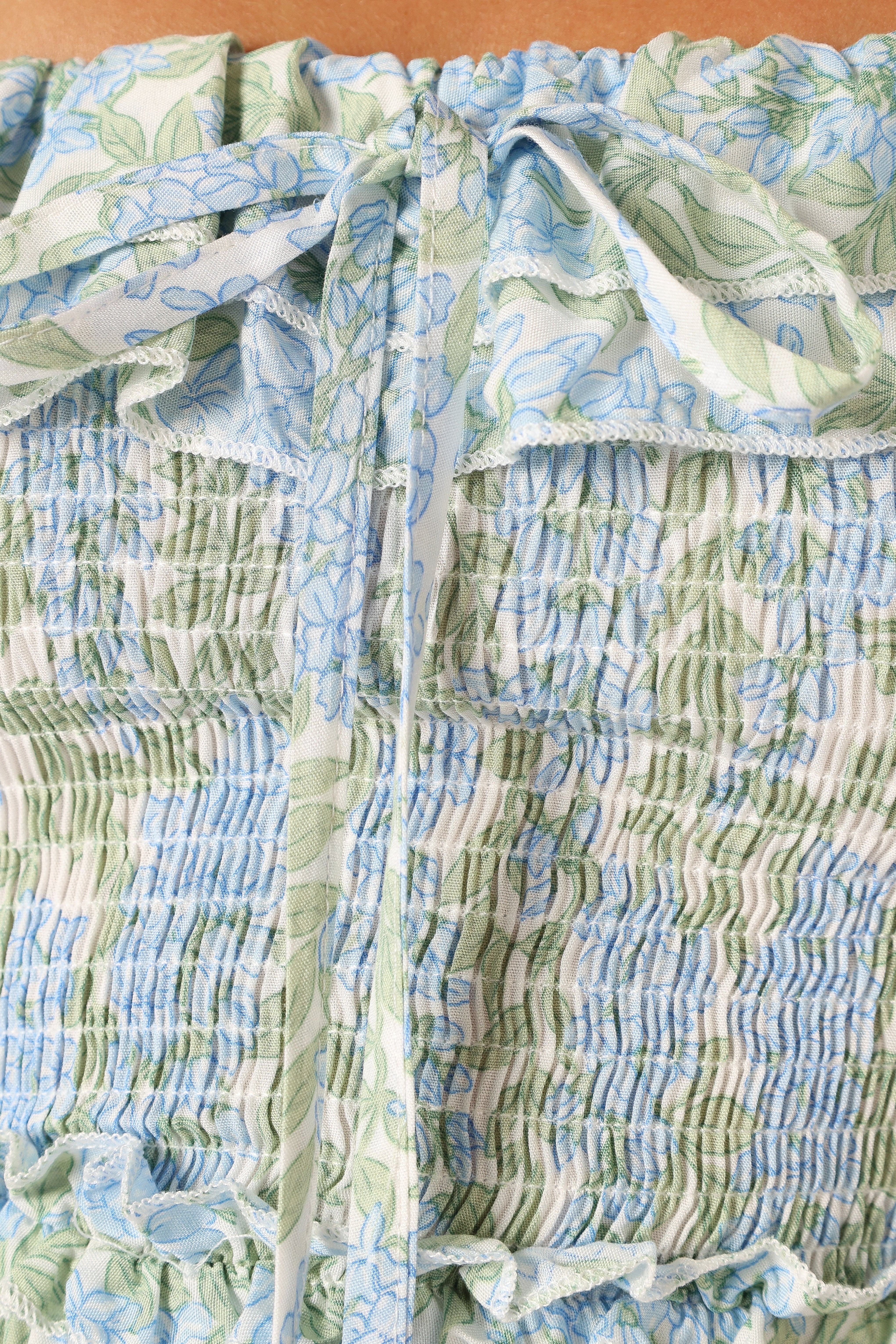 Kai Ruffle Mini Dress - Blue Floral