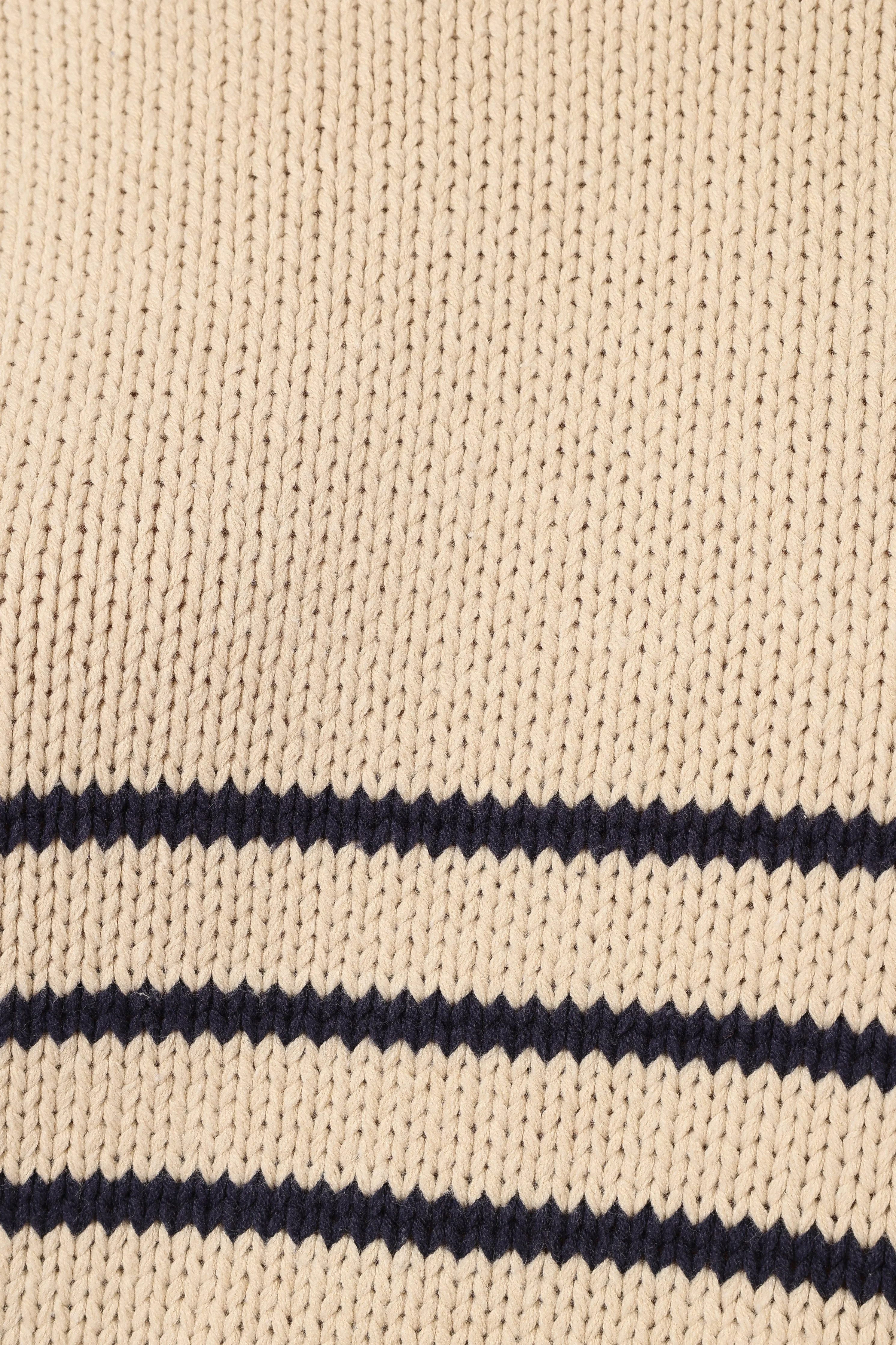 Tenzie Stripe Knit Sweater - Natural Navy