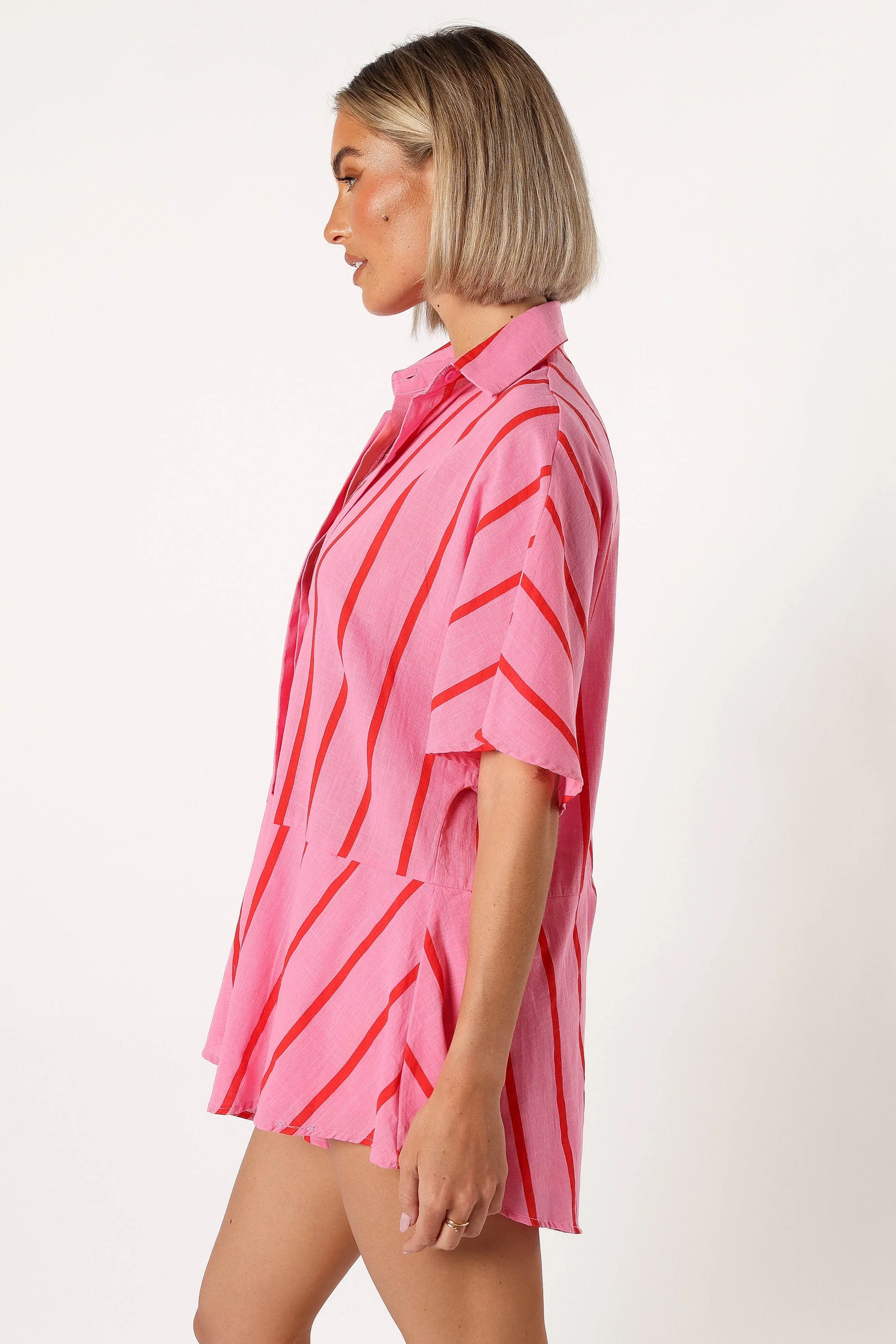 Sebastian Romper - Pink Red Stripe