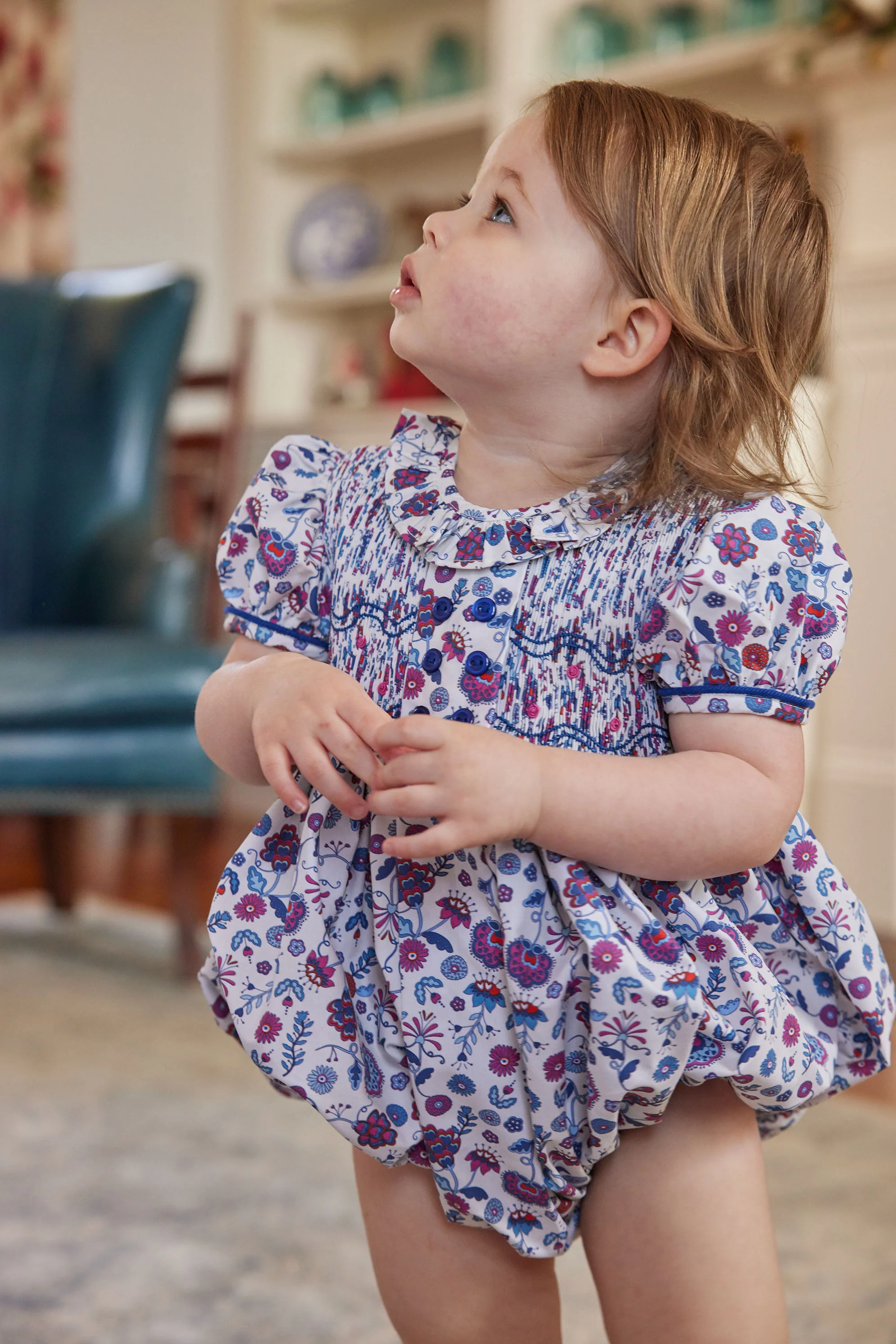 Smocked Bridget Bubble -Braemar Floral