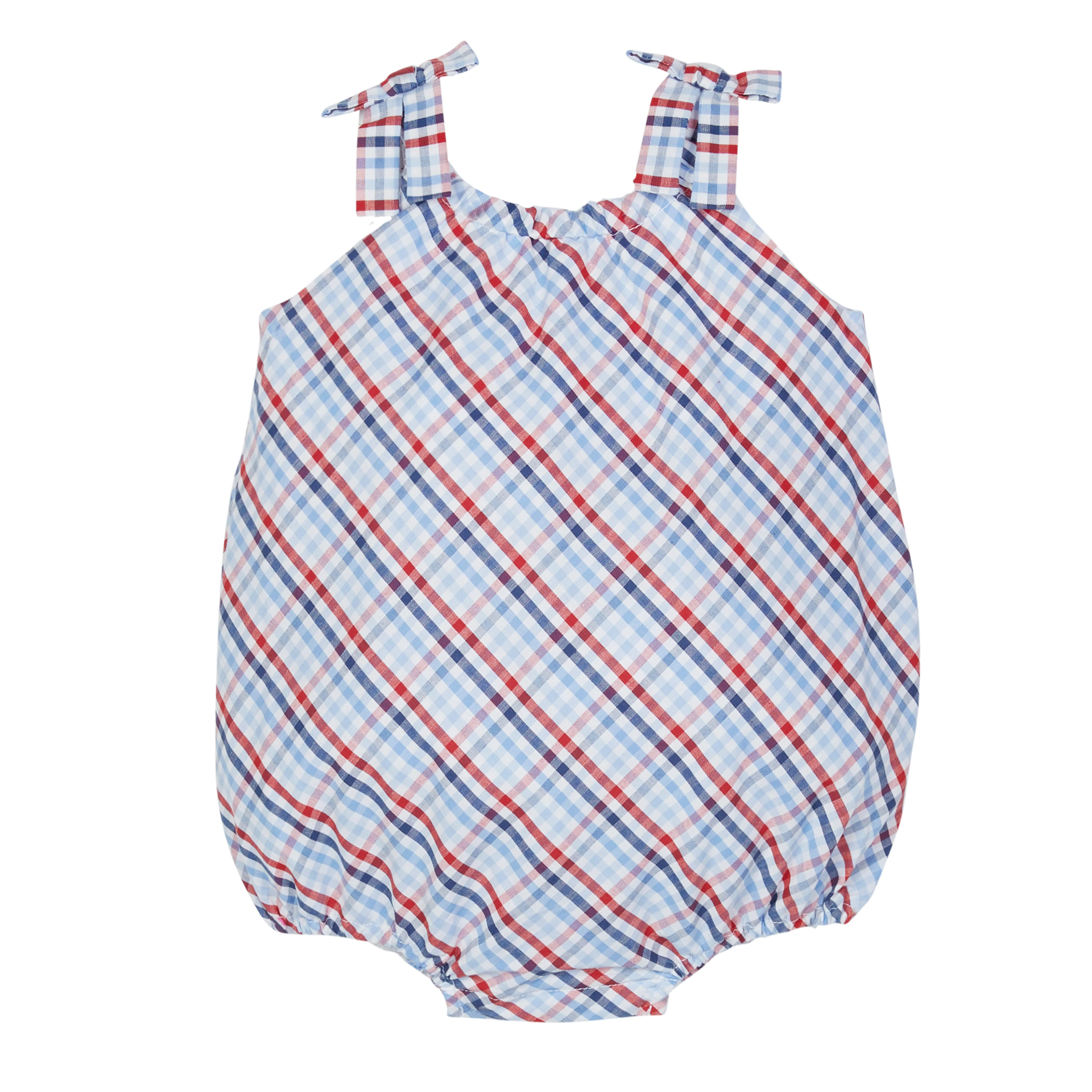 Tie Shoulder Bubble - Americana Plaid