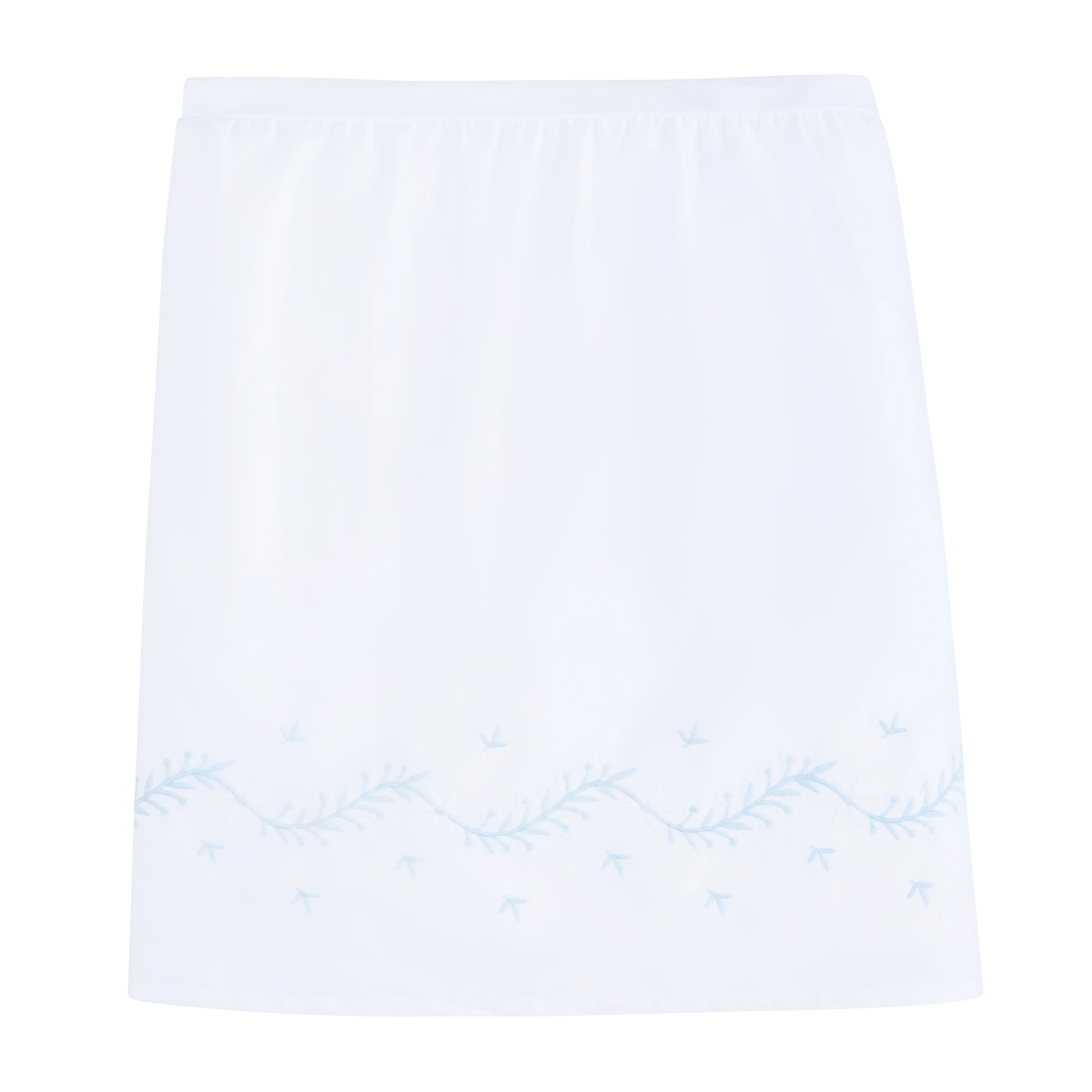 Embroidered Crib Skirt - Sky