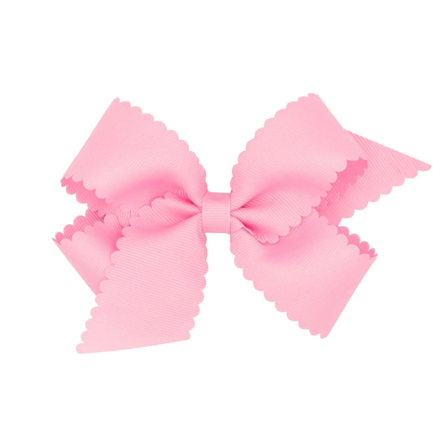 Medium Scallop Hair Bow - Pearl Pink