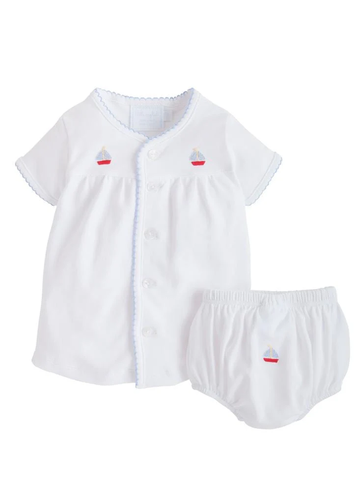 Pinpoint Layette Knit Set - Sailboat