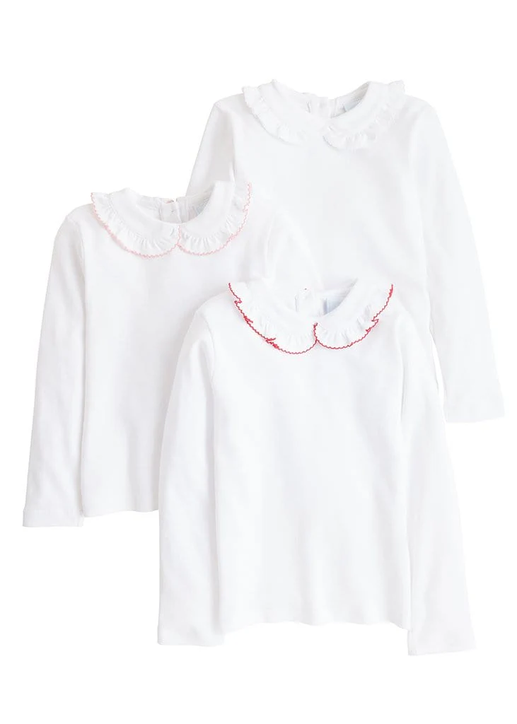 Ruffled Peter Pan Blouse - White