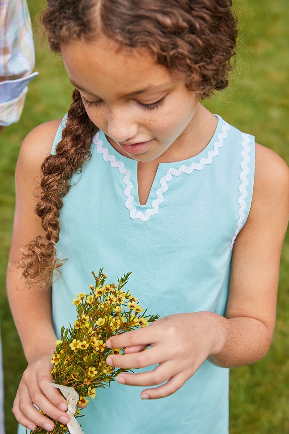 Olivia Dress - Aqua Twill