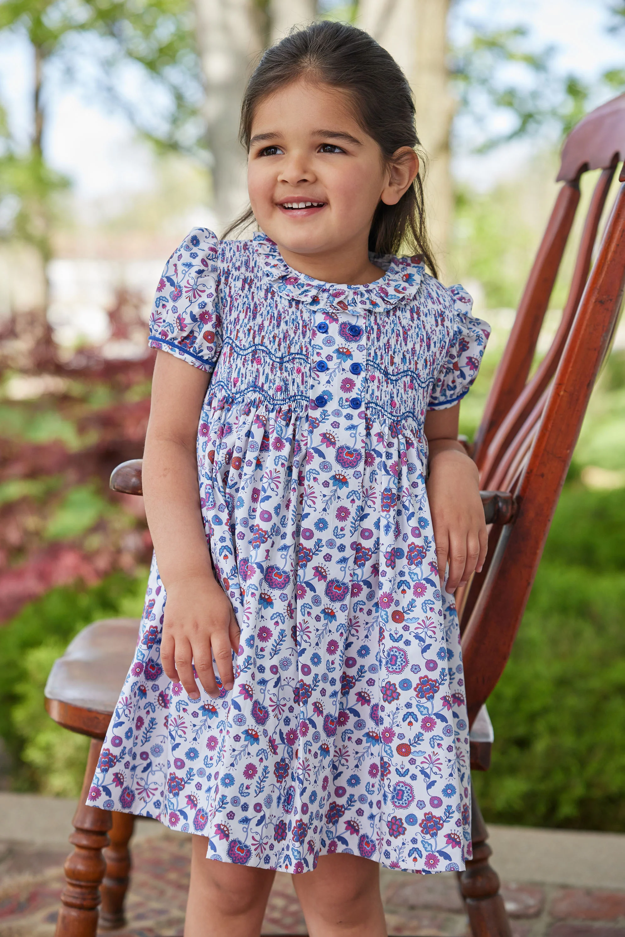 Smocked Bridget Dress - Braemar Floral