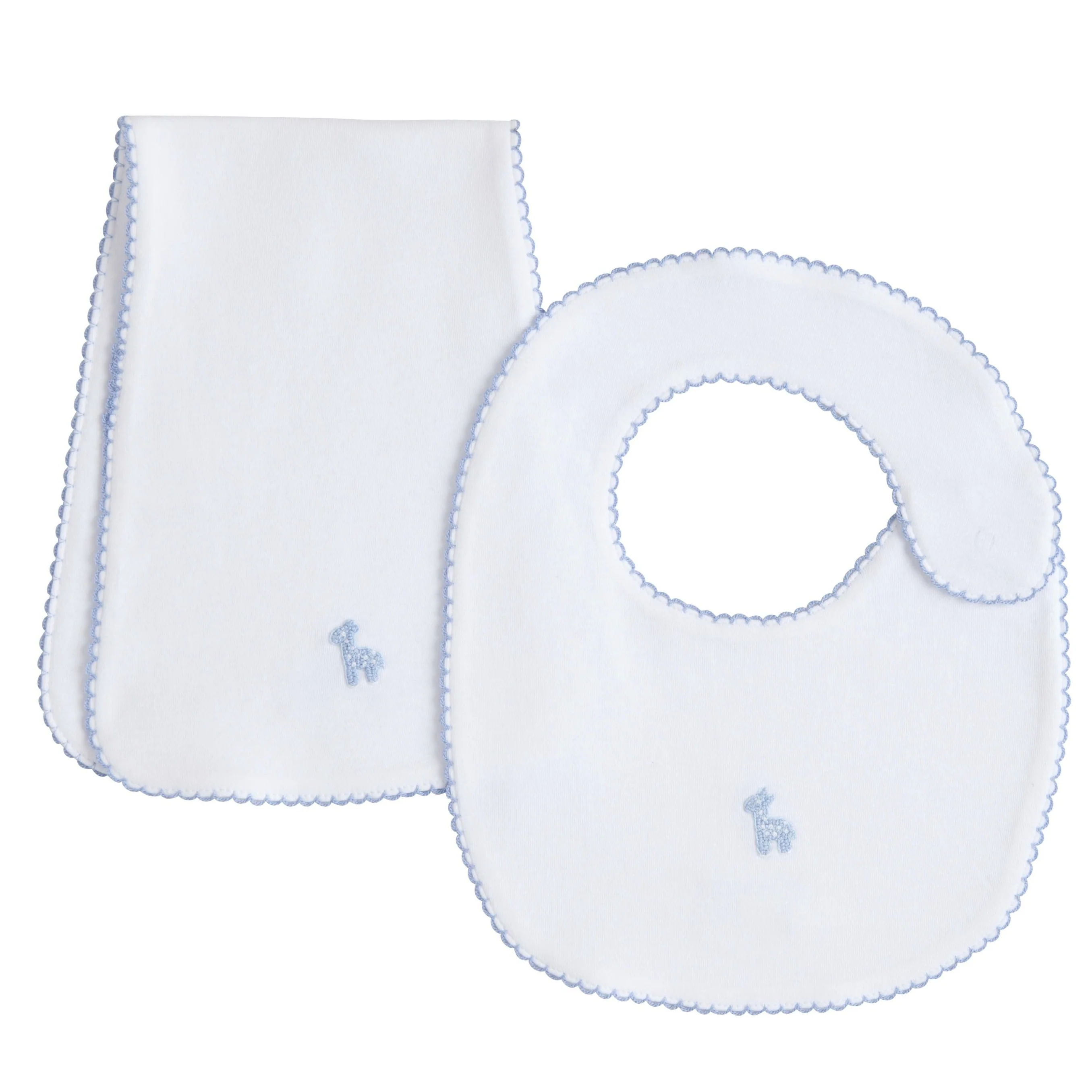 Pinpoint Bib N' Burp Set - Boy Giraffe