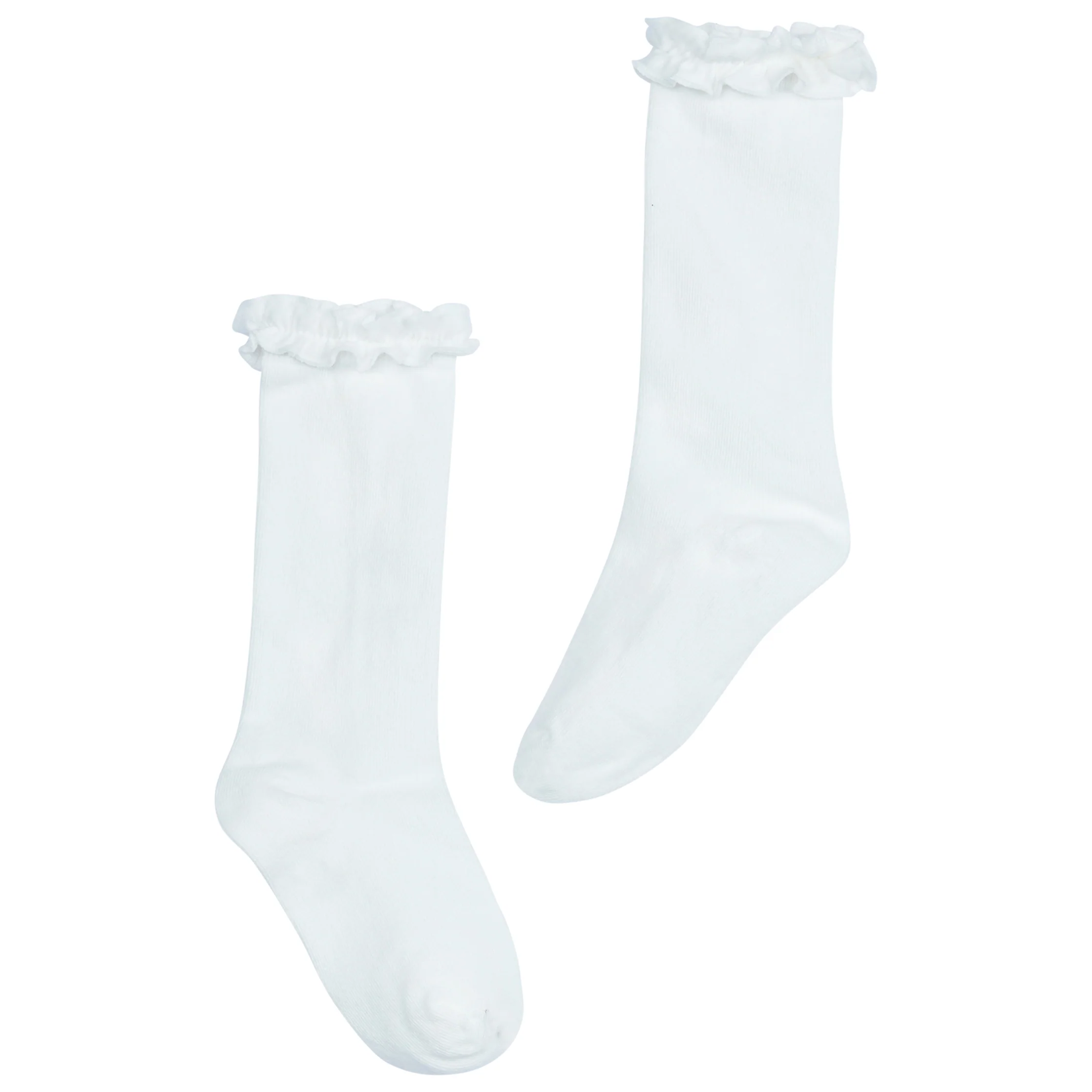 Ruffle Knee Highs - Ivory