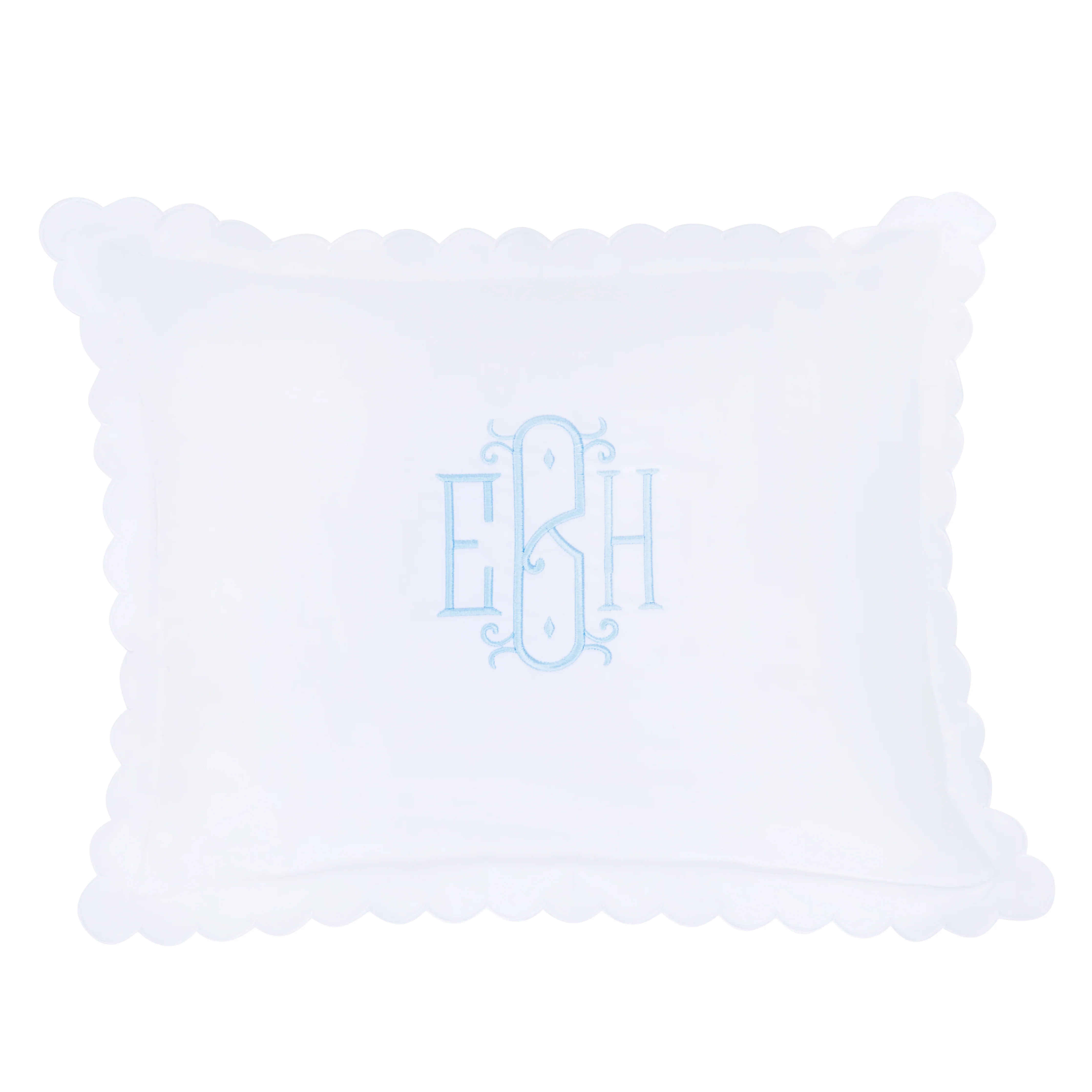 Scallop Baby Pillowcase - White