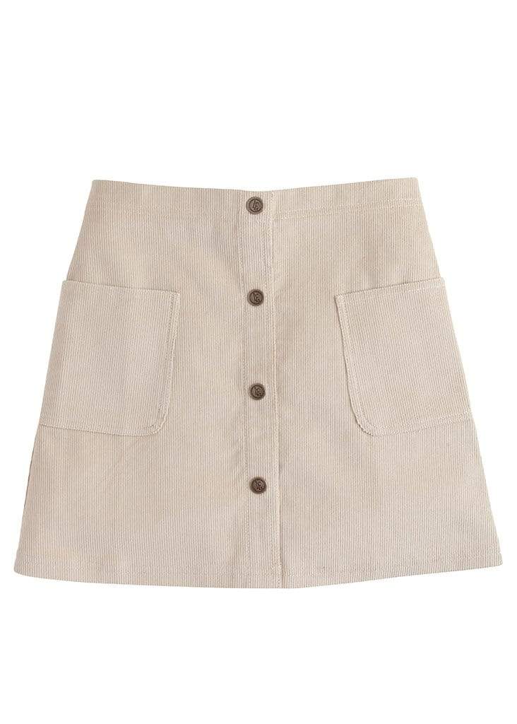 Emily Pocket Skirt - Khaki Corduroy