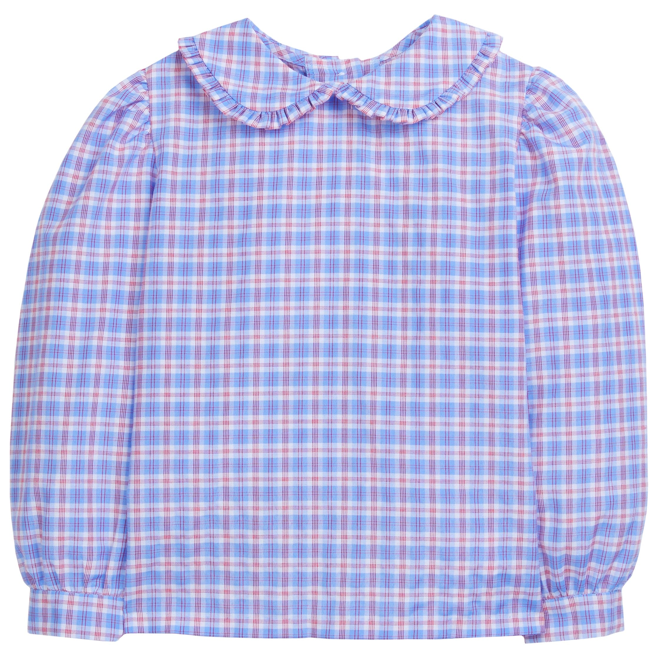 Ruffled Peter Pan Blouse - Paddington Plaid