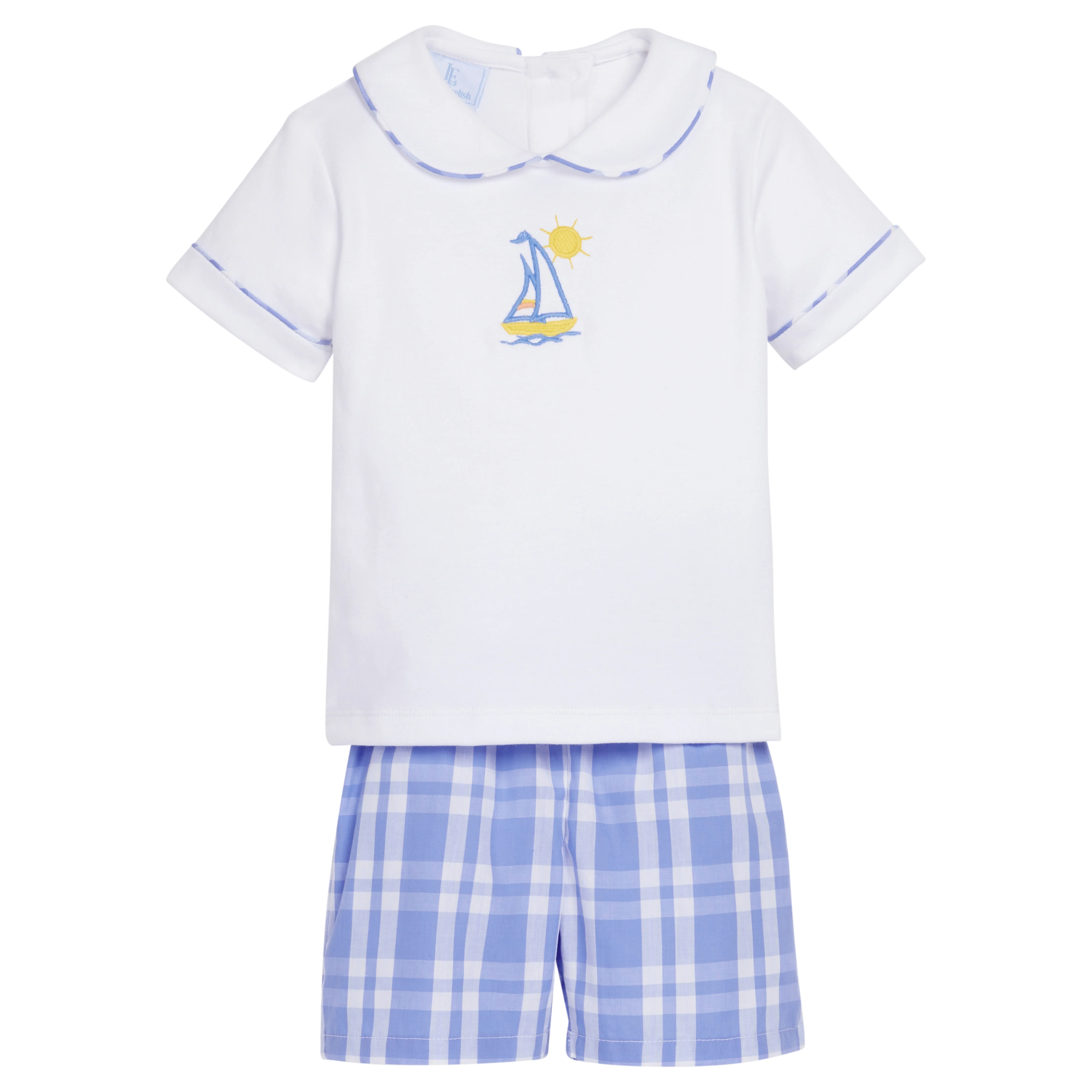 Applique Peter Pan Short Set - Sailboat