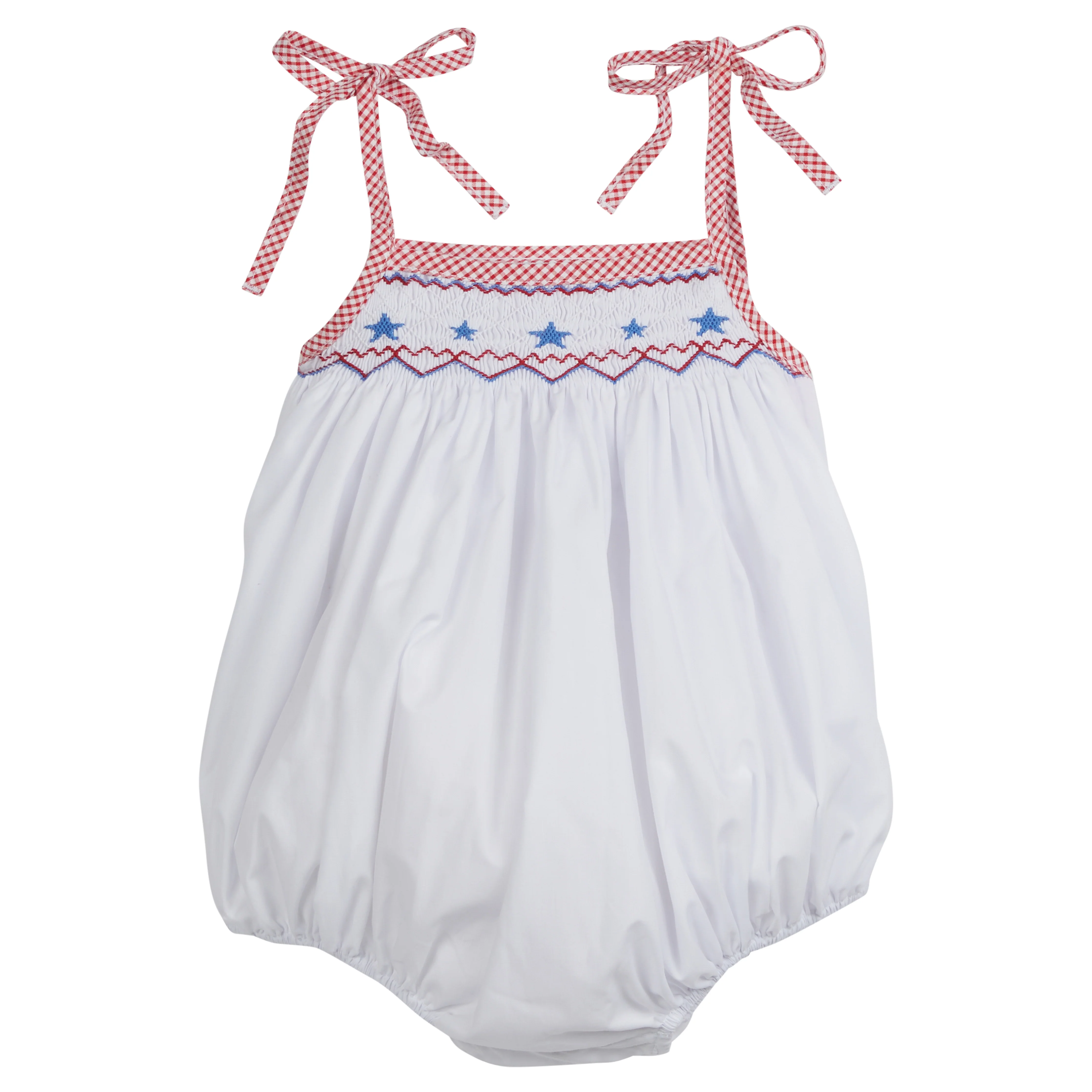 Smocked Tie Shoulder Bubble - Stars