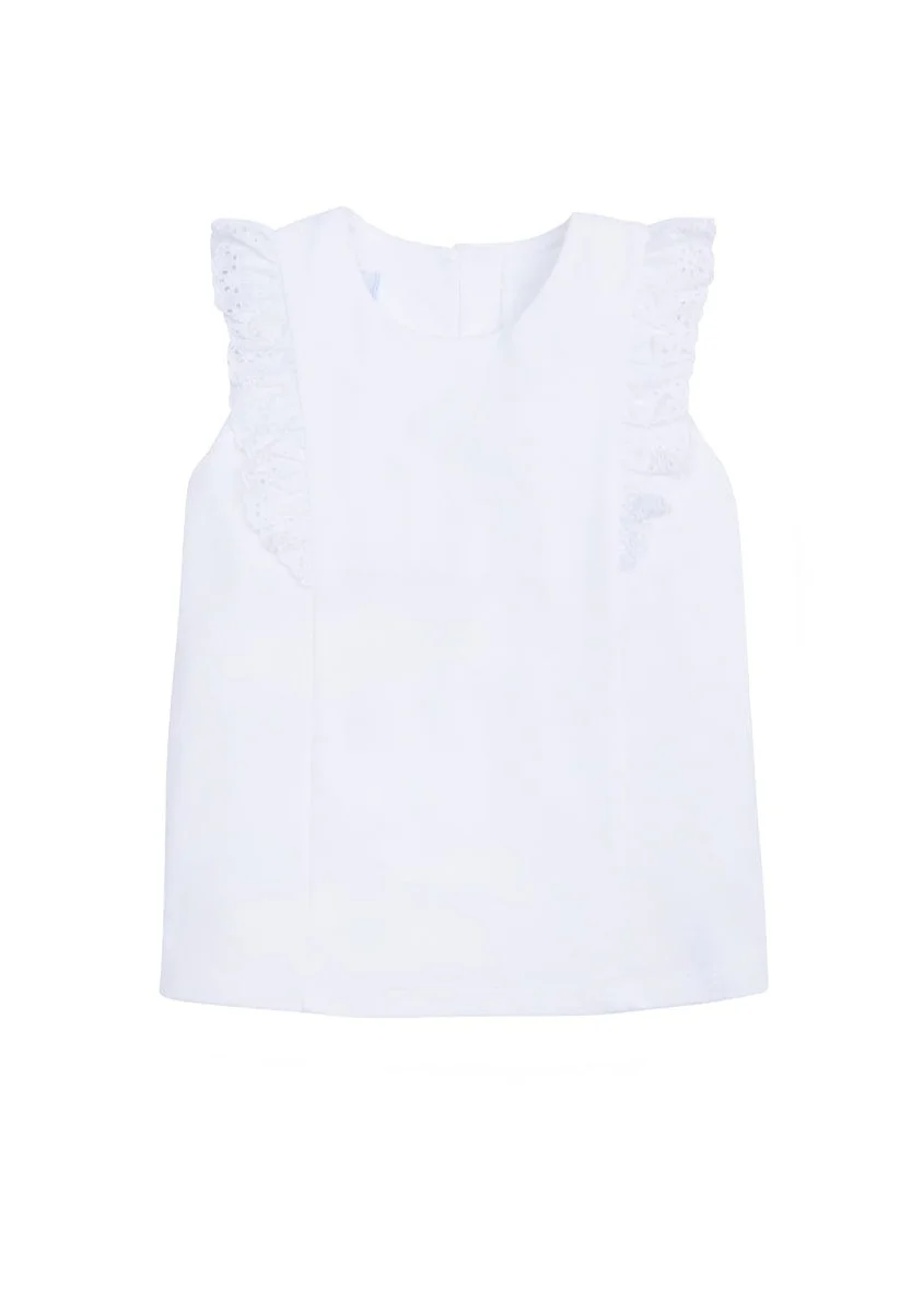 Flutter Top - White Eyelet