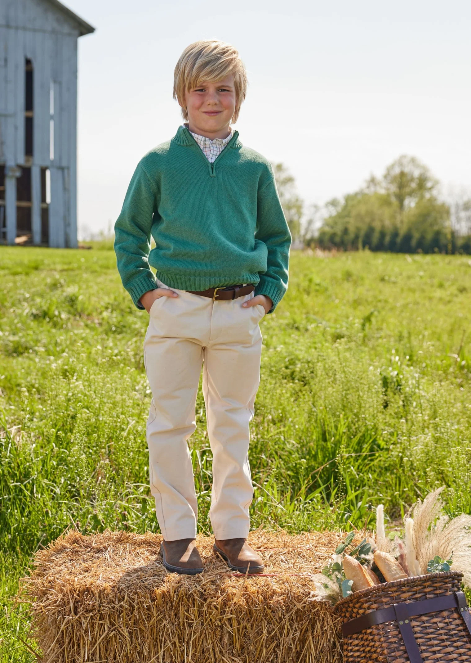 Quarter Zip Sweater - Hunter Green