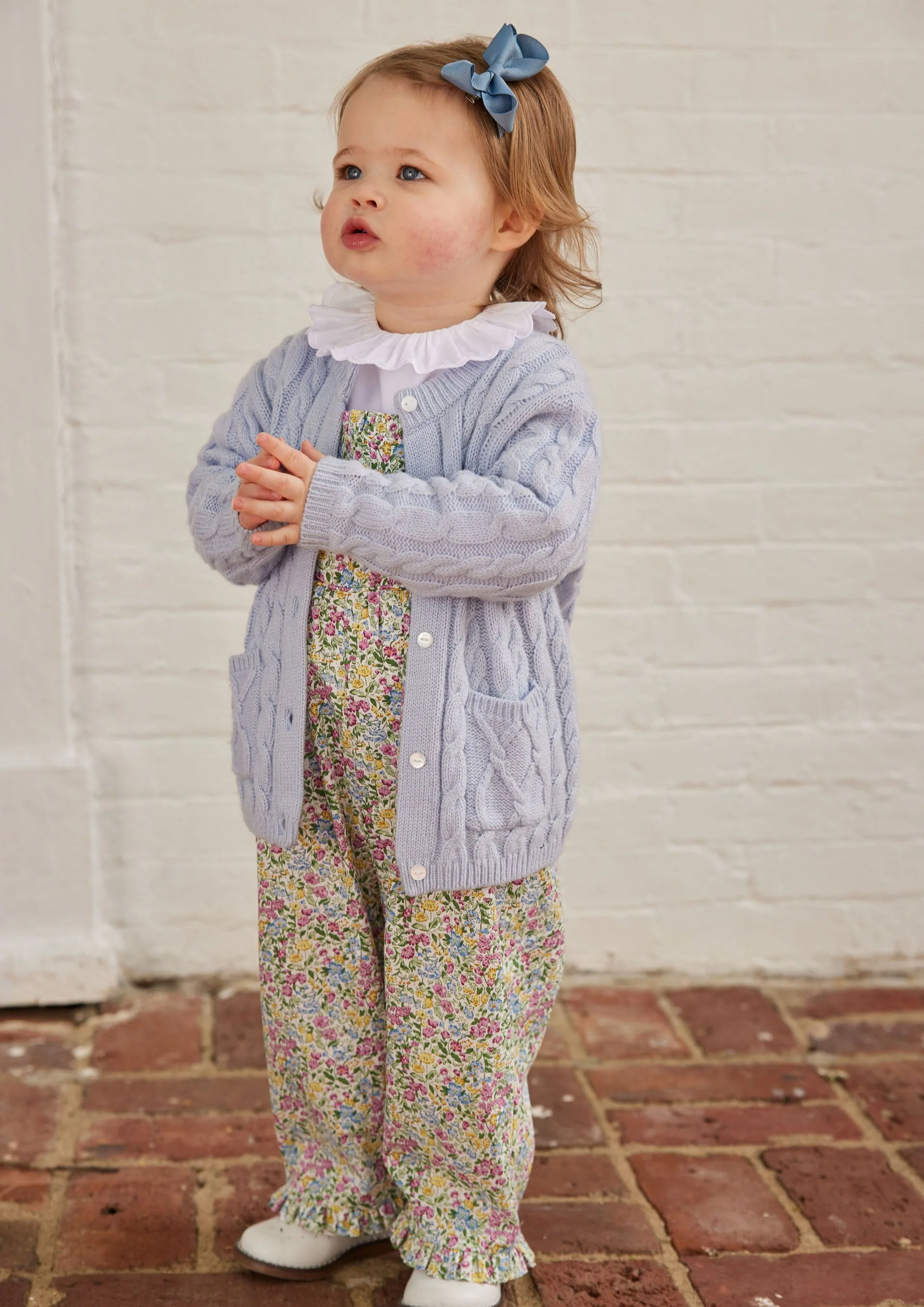 Classic Cashmere Blend Cardigan - Light Blue