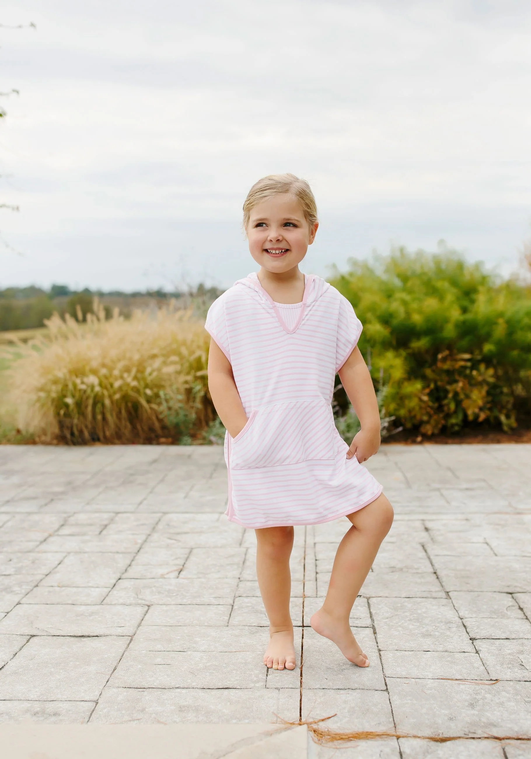 Girls Beach Popover - Light Pink