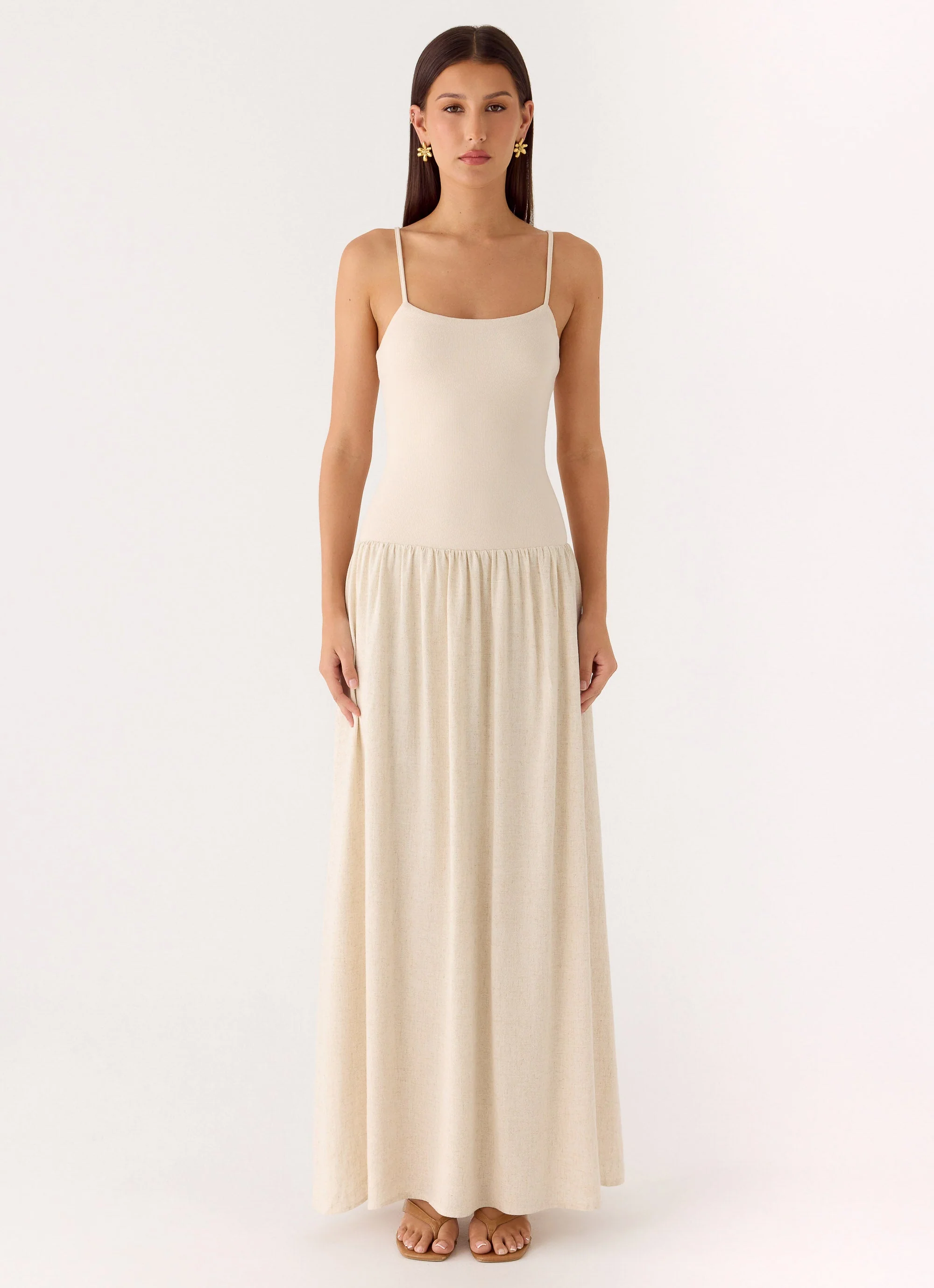 Ali Linen Maxi Dress - Oatmeal