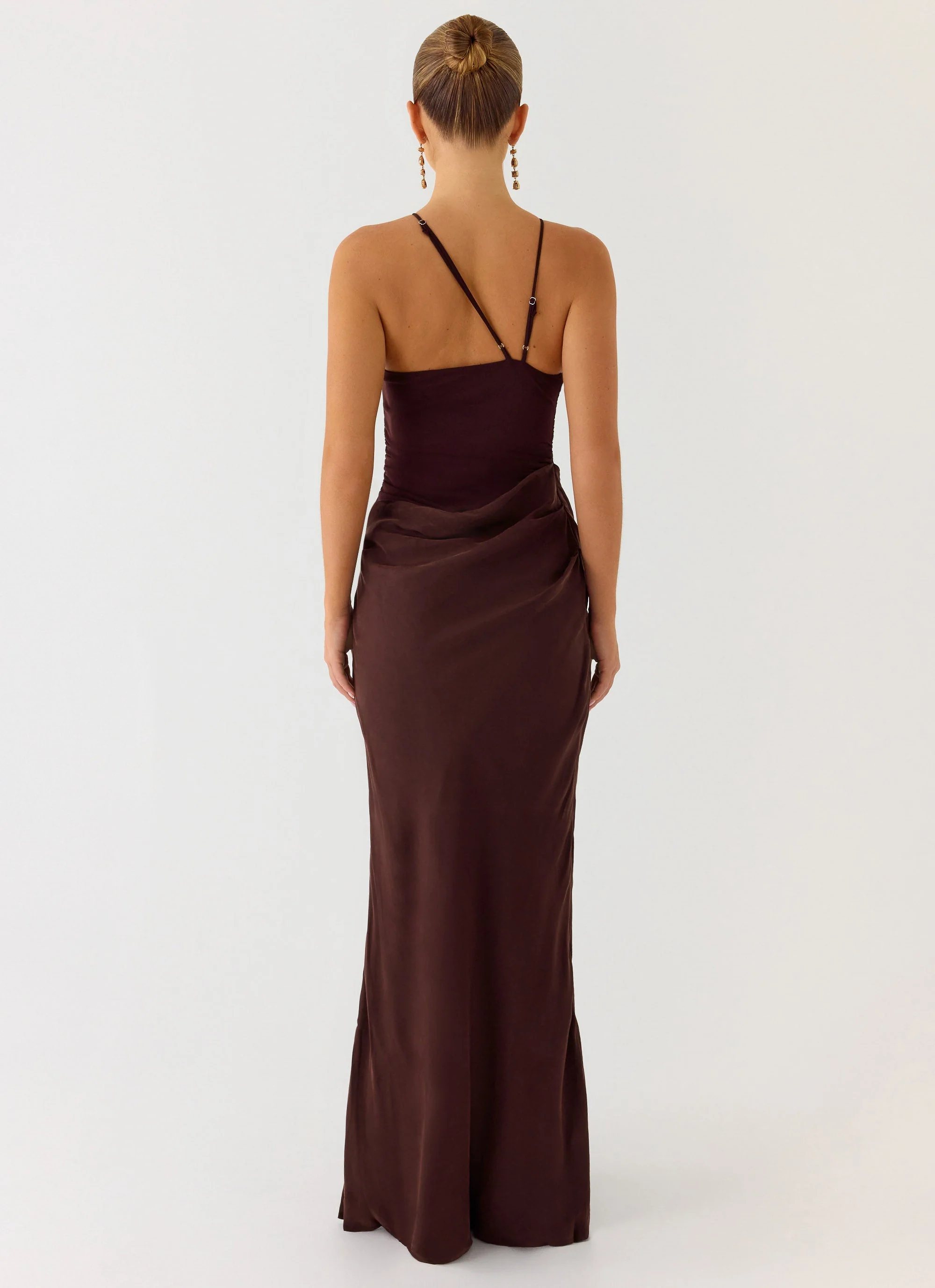 Pristin Cupro Maxi Dress - Cool Chocolate