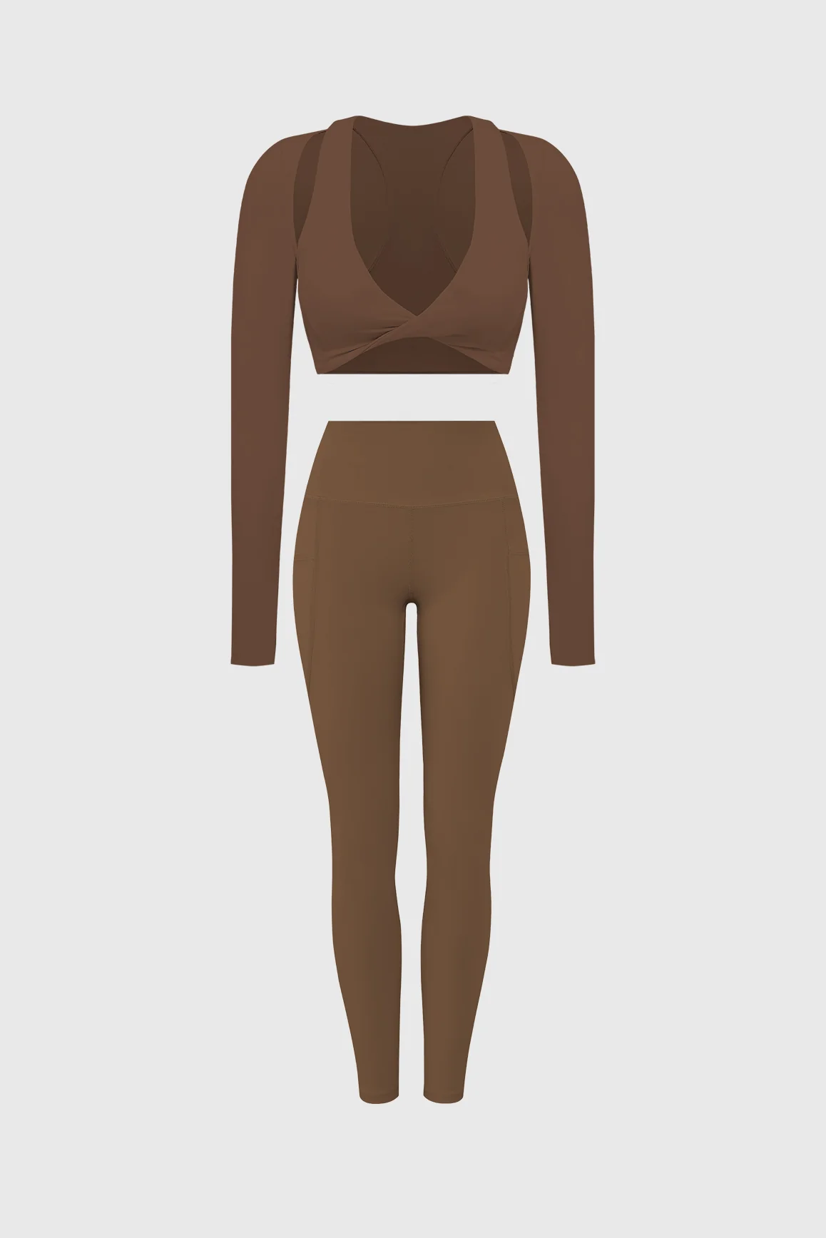 Twist-Front Shoulder Cut Crop Top + High-Waist Invigorate Legging