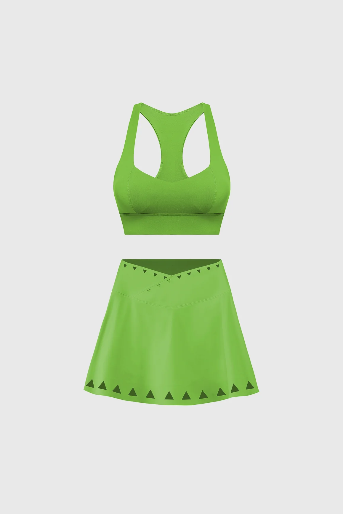 Sweetheart Bra Tank + V-waist Laser Cut Tennis Skirt