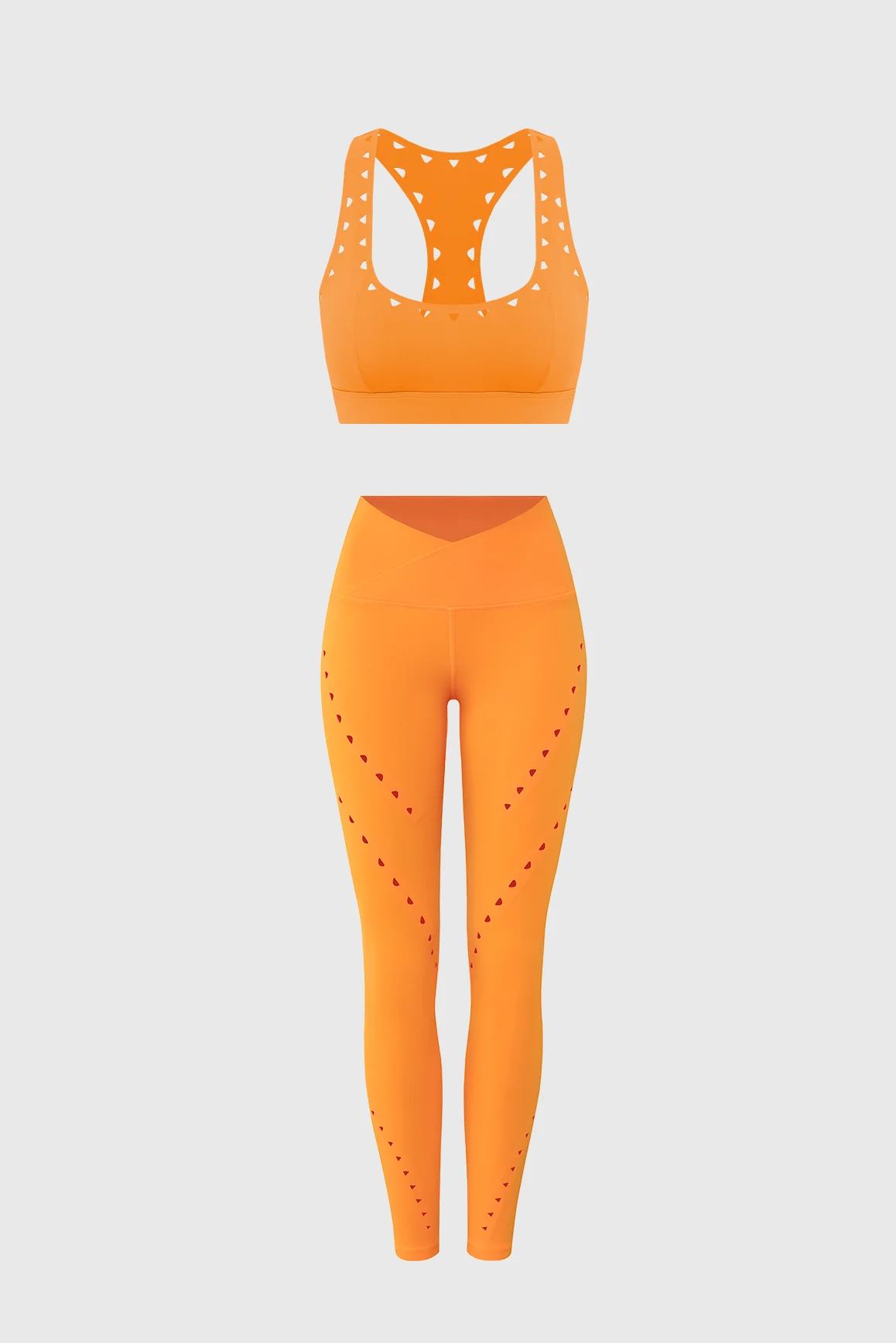 Racerback Laser Cut Sports Bra + V-waist Laser Cut Sports Legging