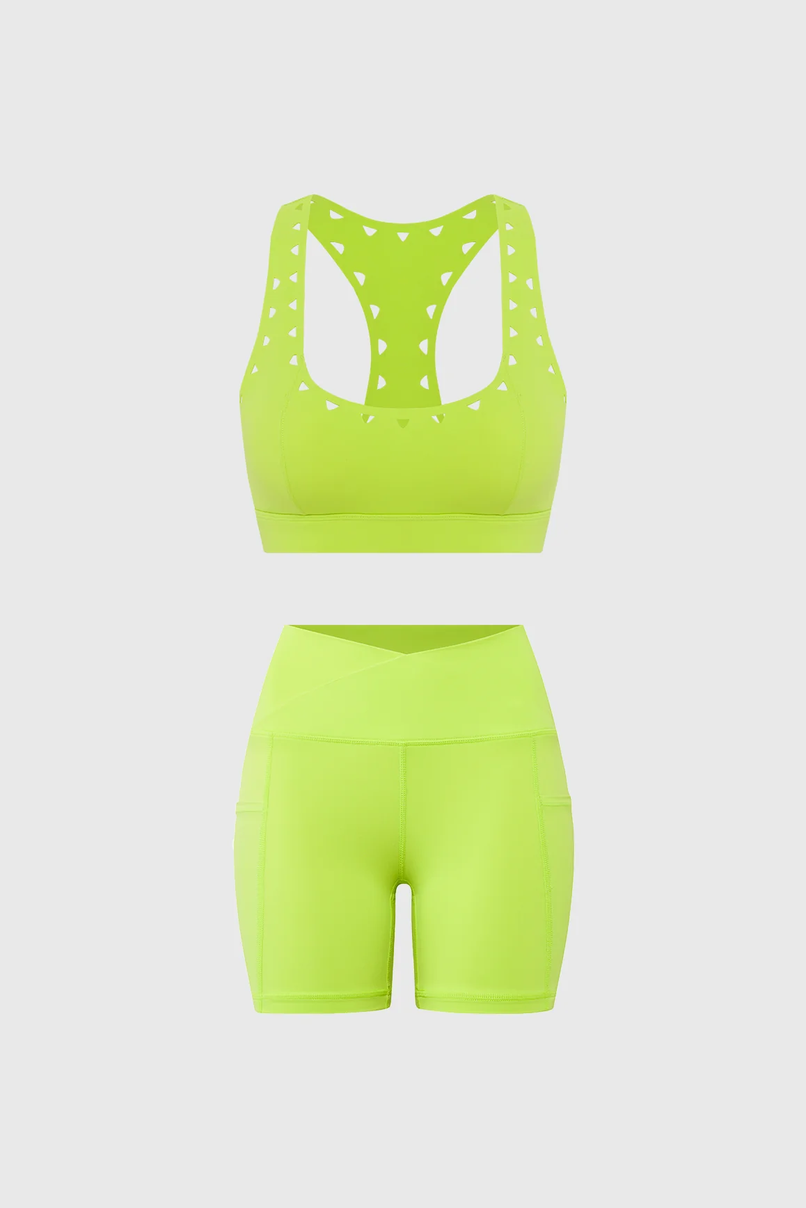 Racerback Laser Cut Sports Bra + V-Waist Vigorous Short