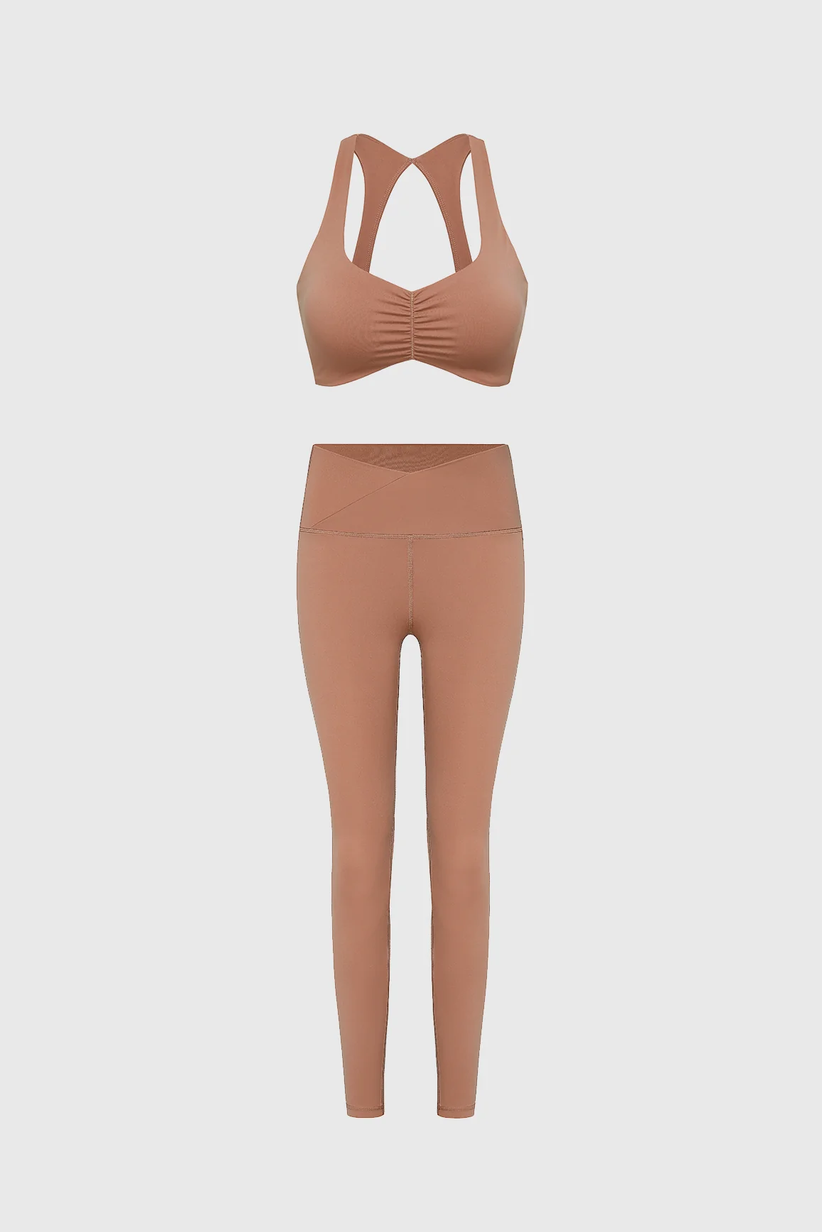 WISKII Ruched Sports Bra + V-waist Yoga Legging