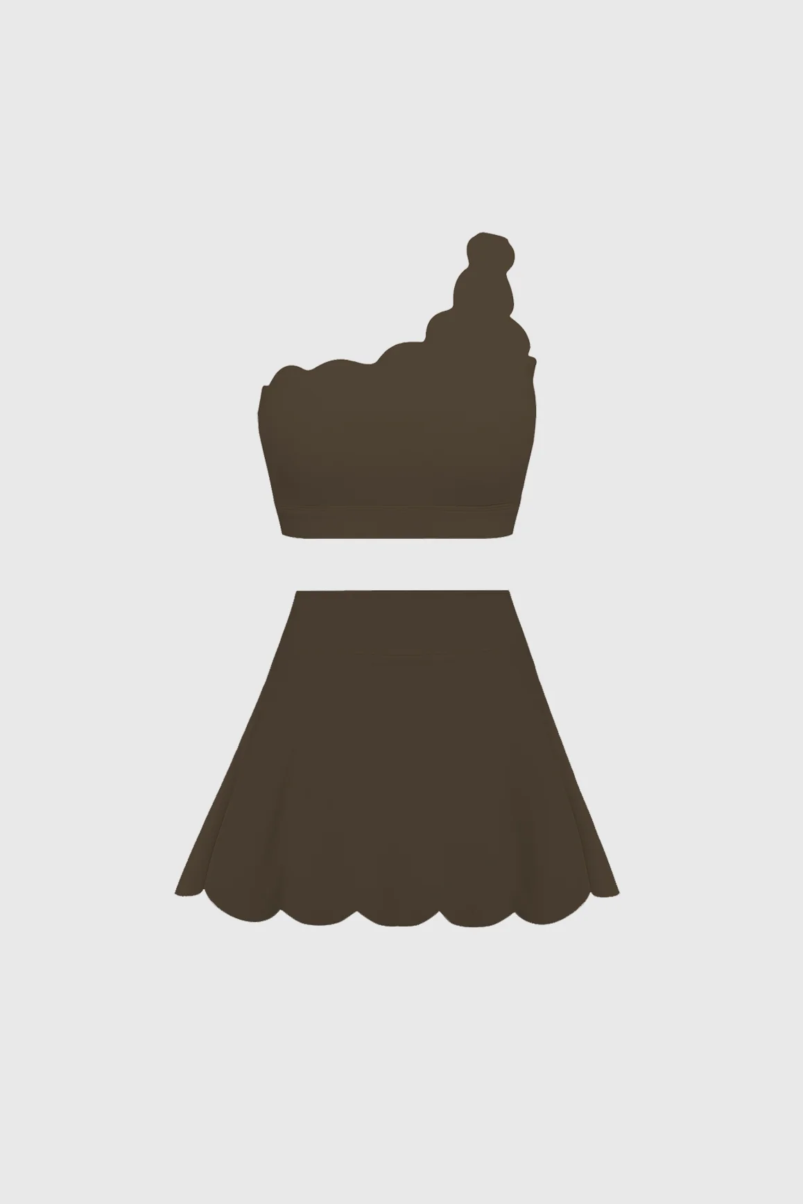 Dynamic One Shoulder Sports Bra + High-Waist A-line Tennis Skirt